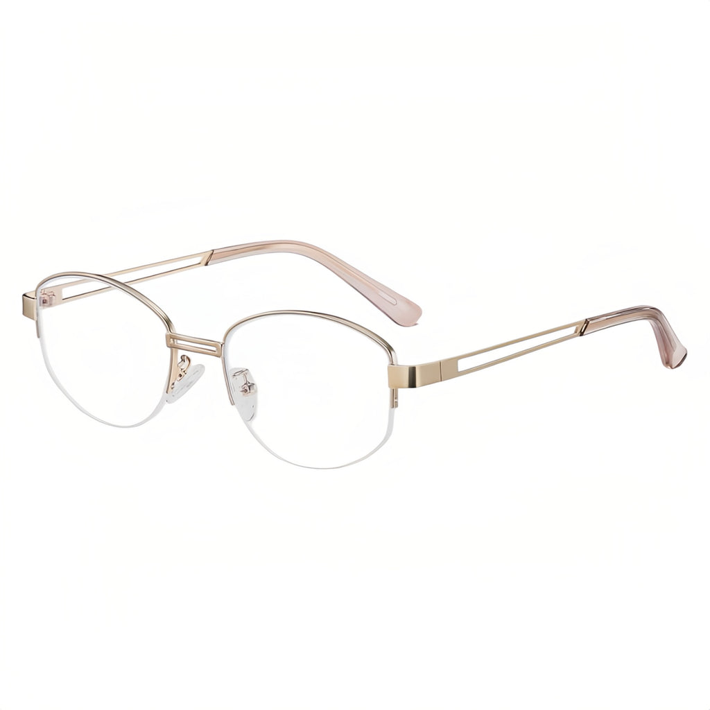 Modern Stylish Oval Semi-Rimmed Eyeglasses