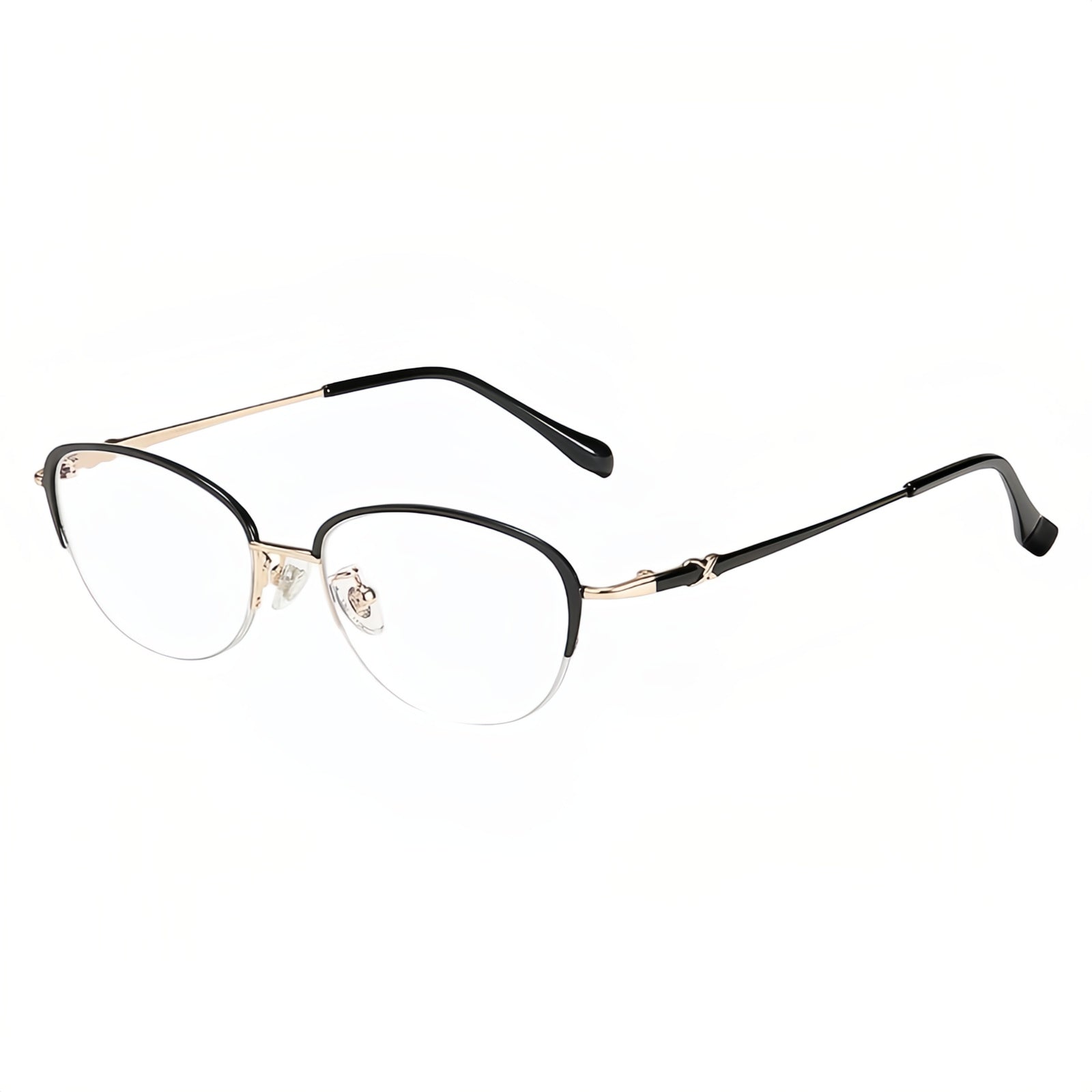 Unique Versatile Cat-Eye Semi-Rimmed Eyeglasses