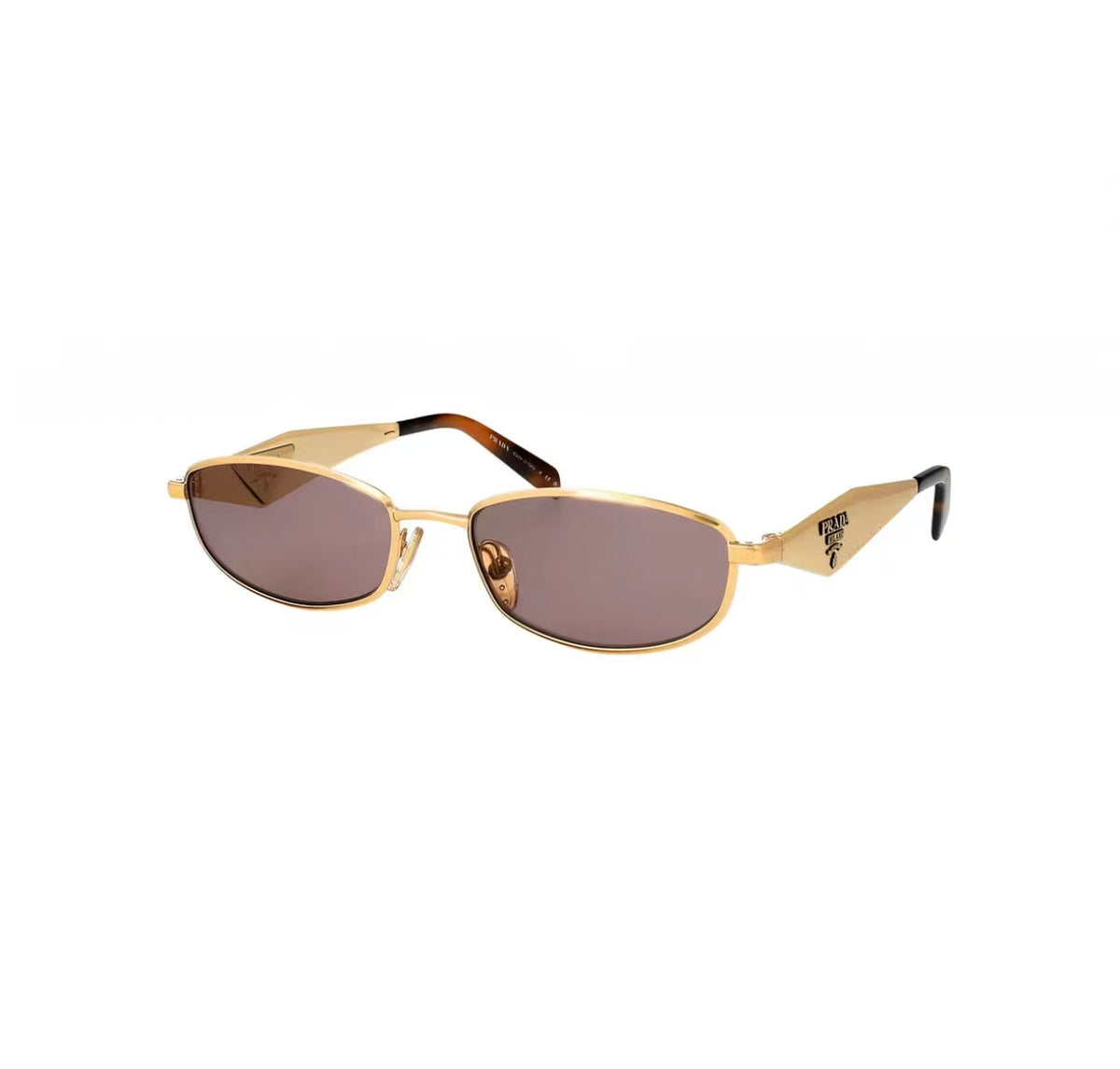 women metal oval sunglasses, 45-degree view