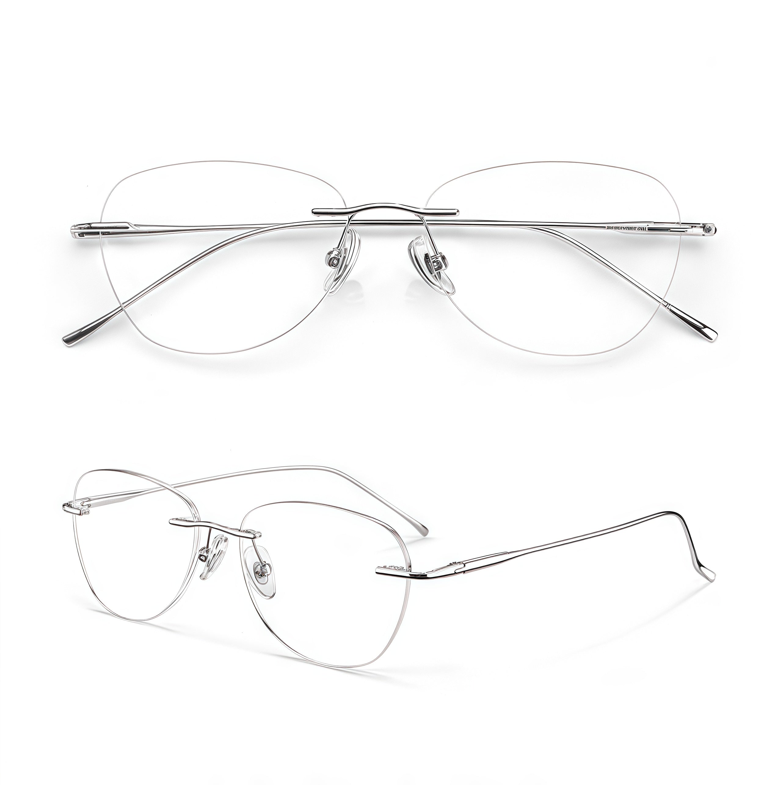 Refined Minimalist Rimless Glasses