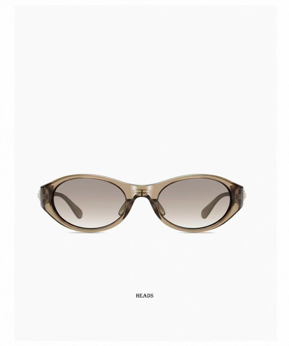 Women’s Light Amber full-rim cat-eye sunglasses, front and three-quarter views