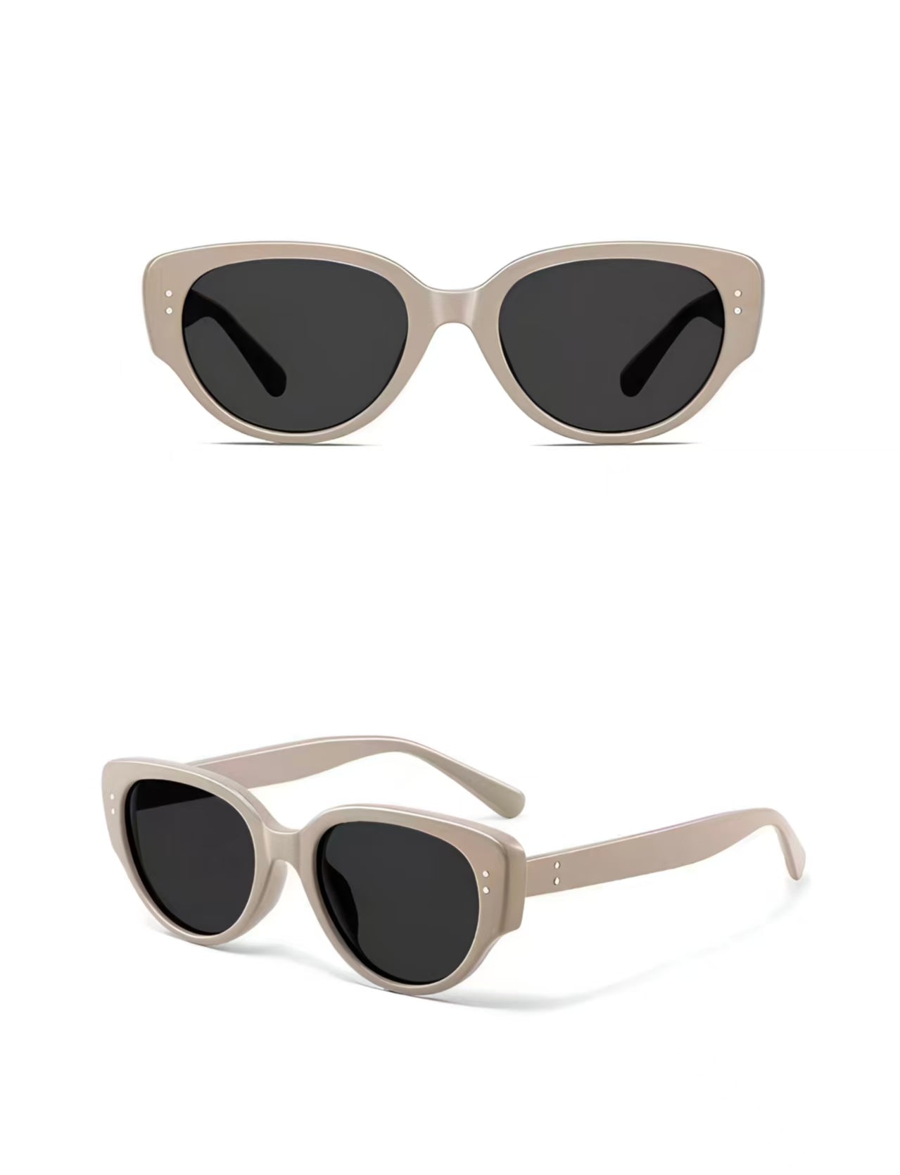 Niche American Vintage Women’s White Cat Eye UV400 Sunglasses