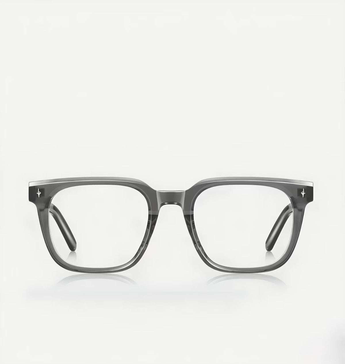 Gray acetate retro soft-square full-rim glasses, original straight-on product detail