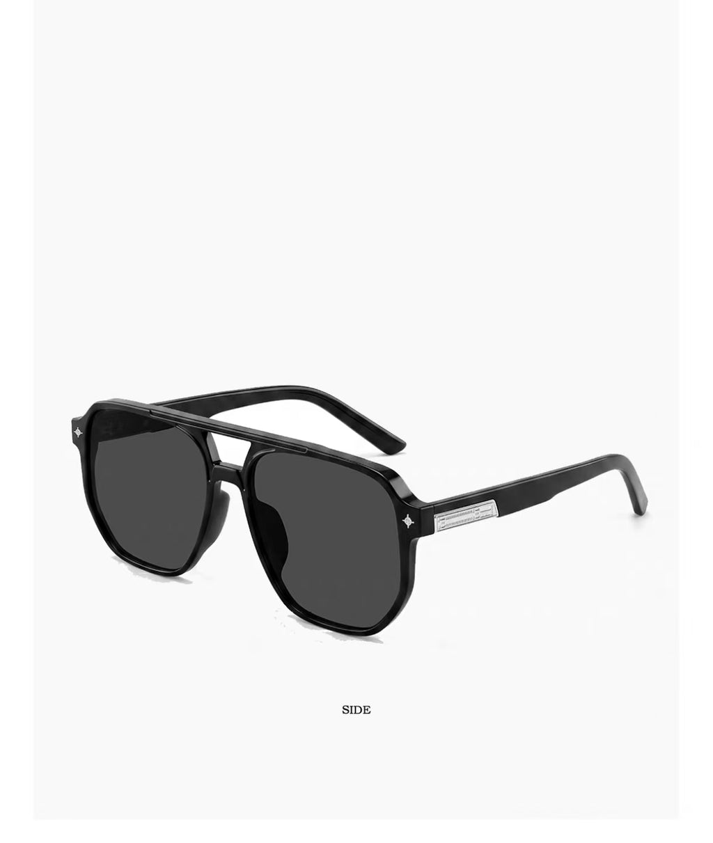 Vintage Women’s Black Brown Narrow Half Frame Sunglasses