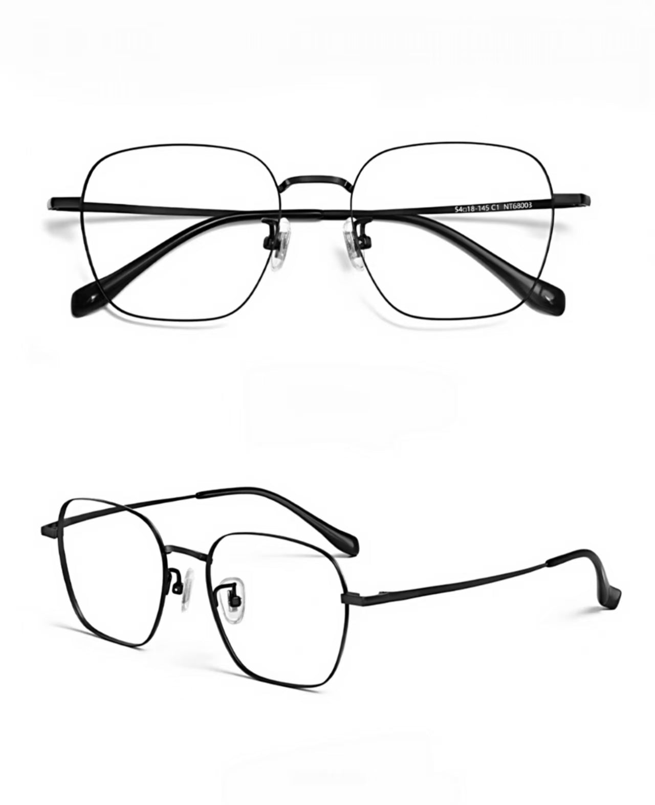 Unisex Ultra-Light Pure Titanium Silver Oversized Anti-Blue Light Prescription Frame