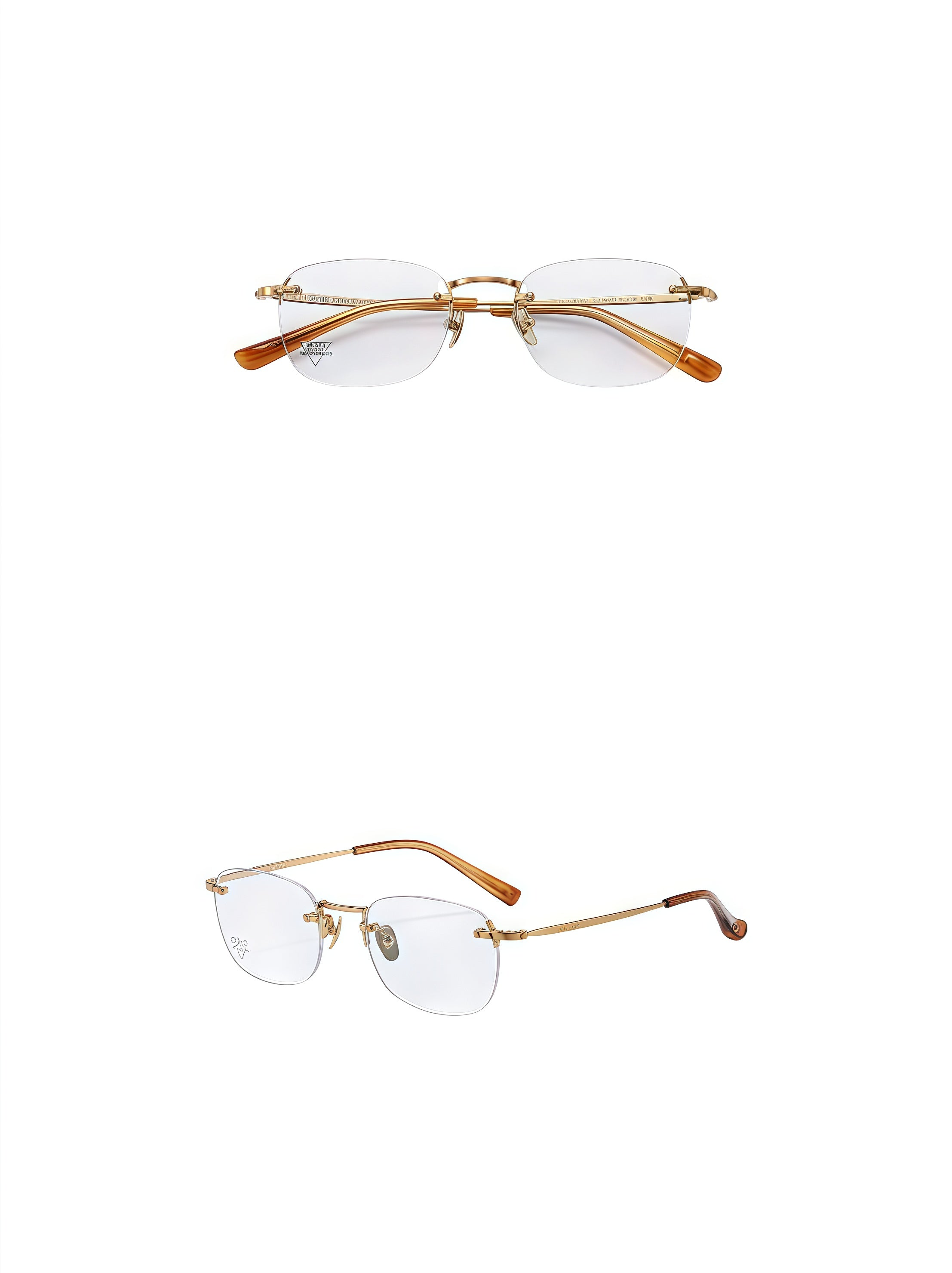 Women's Minimalist Pure Titanium and Acetate Rimless Glasses