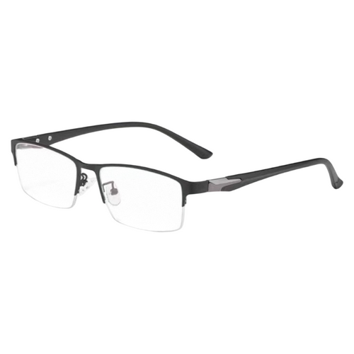 Black rectangular semi-rimless eyeglass frame, product view