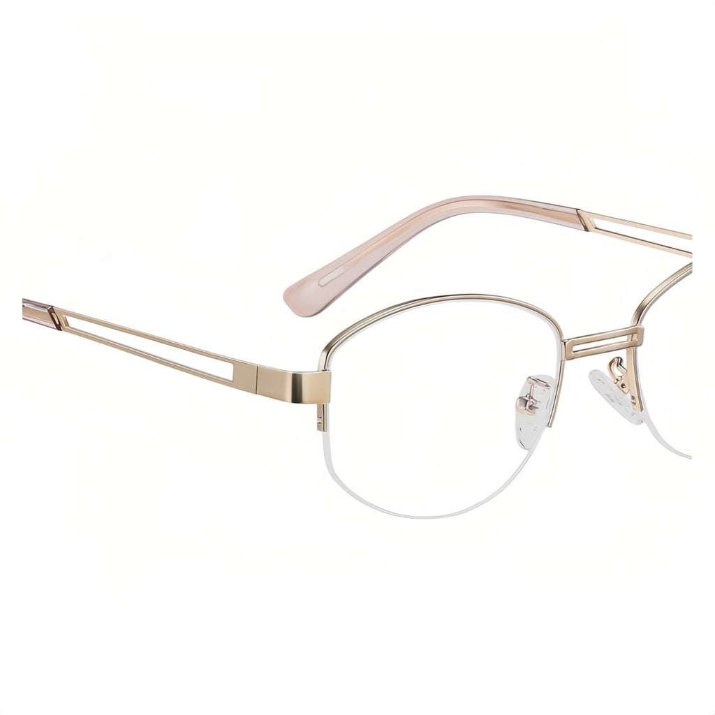 Modern Stylish Oval Semi-Rimmed Eyeglasses