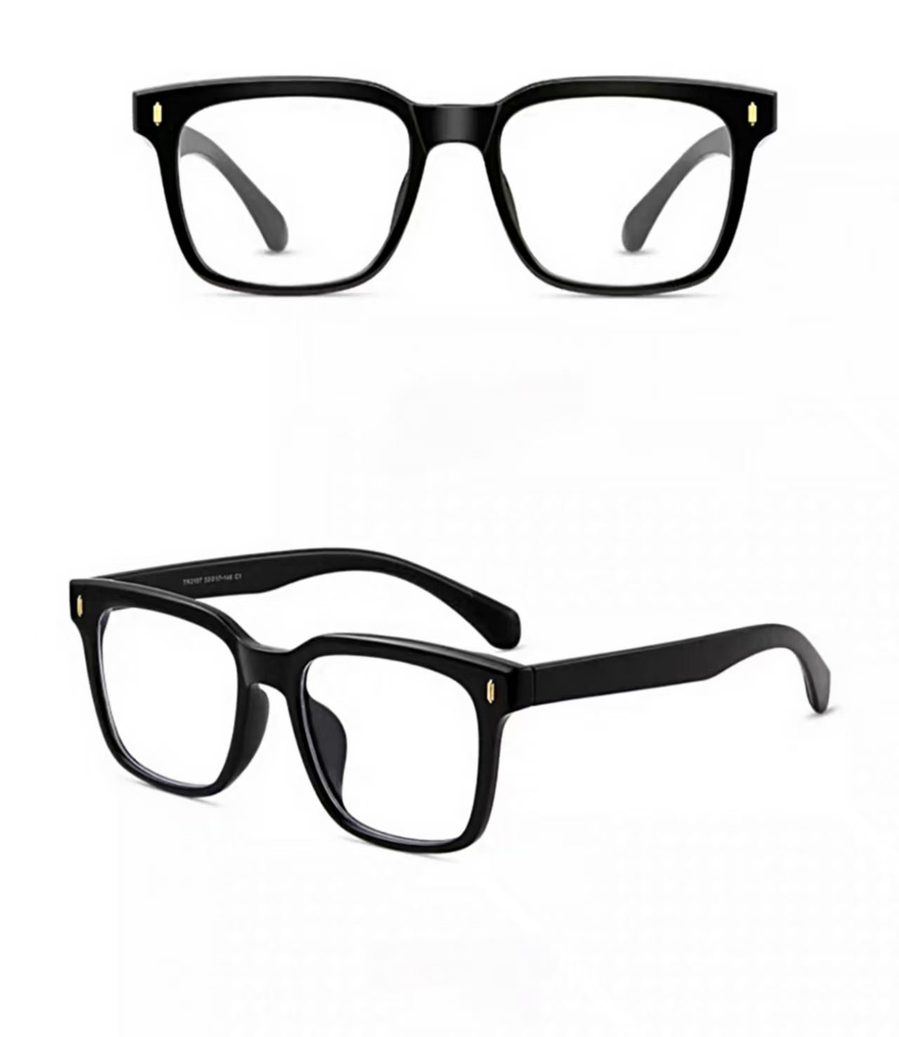 Men’s Thick Black Square Anti-Blue Light Prescription Ready Glasses Frame
