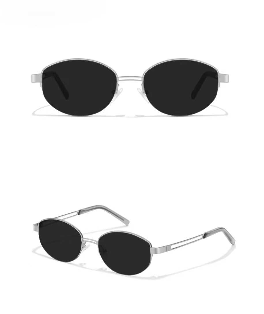 Women’s Metal Small Oval UV400 Sunglasses