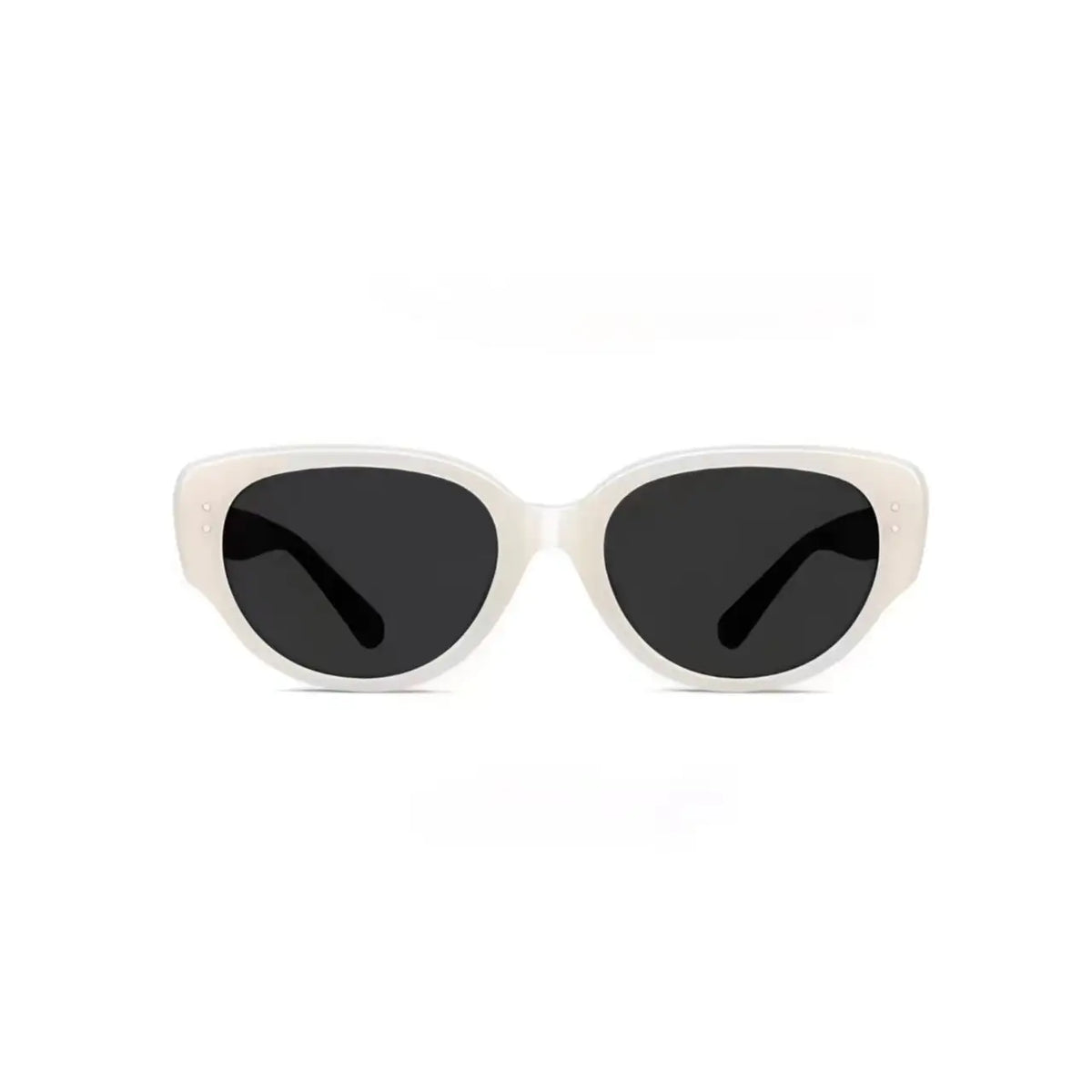 Unisex Ivory full-rim narrow cat-eye sunglasses, straight-on product view