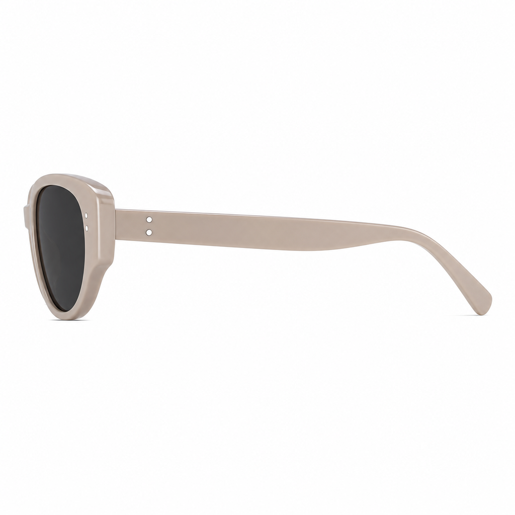 Unisex Latte full-rim narrow cat-eye sunglasses, side-profile product view