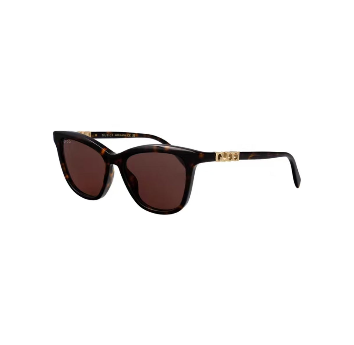 Brown 45-degree product view of Gucci Luxury Women’s Brown Geometric Sunglasses