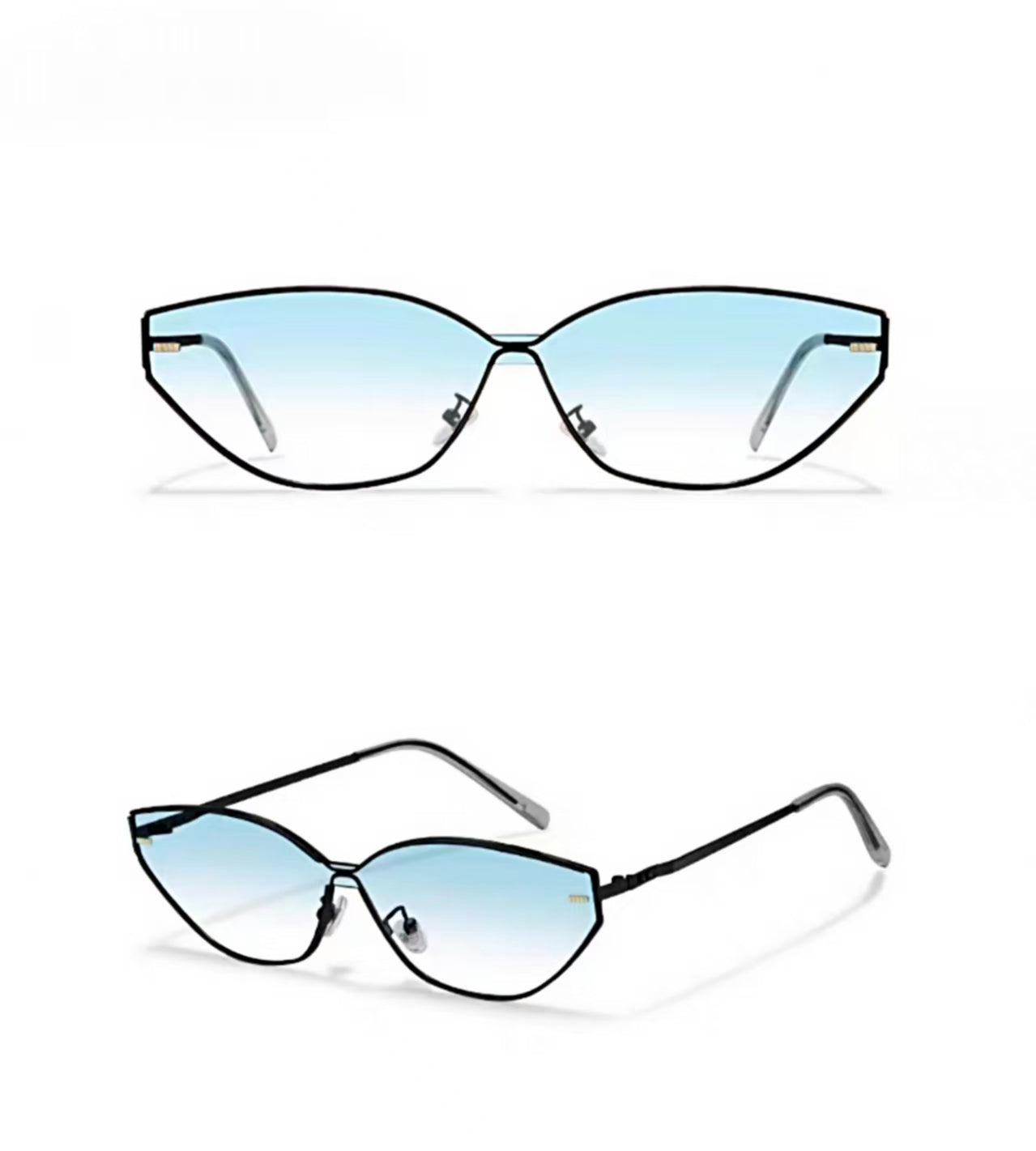 Y2K Women’s Luxury Rimless Small Oval UV400 Sunglasses