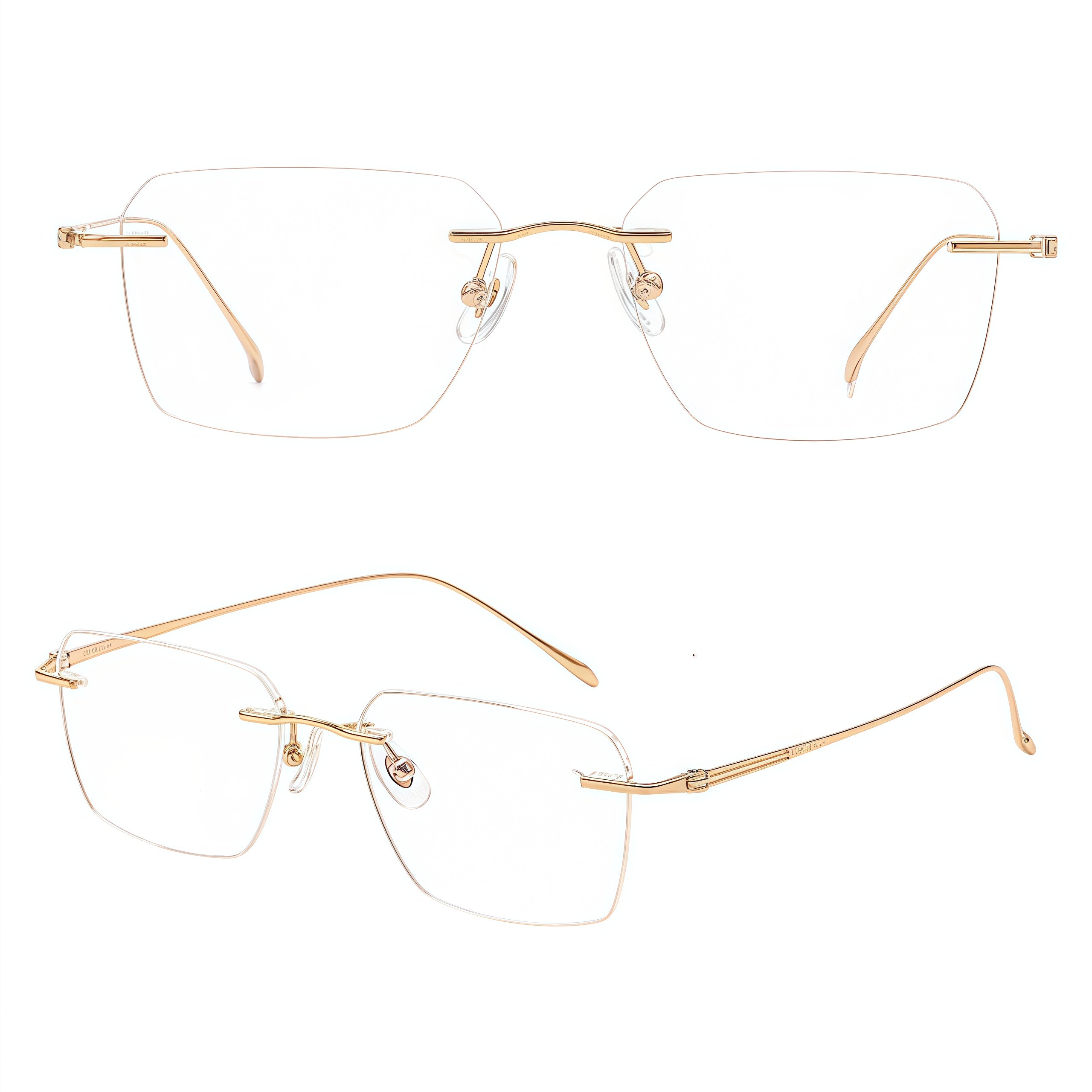 Vintage Sophisticated Rimless Eyeglasses