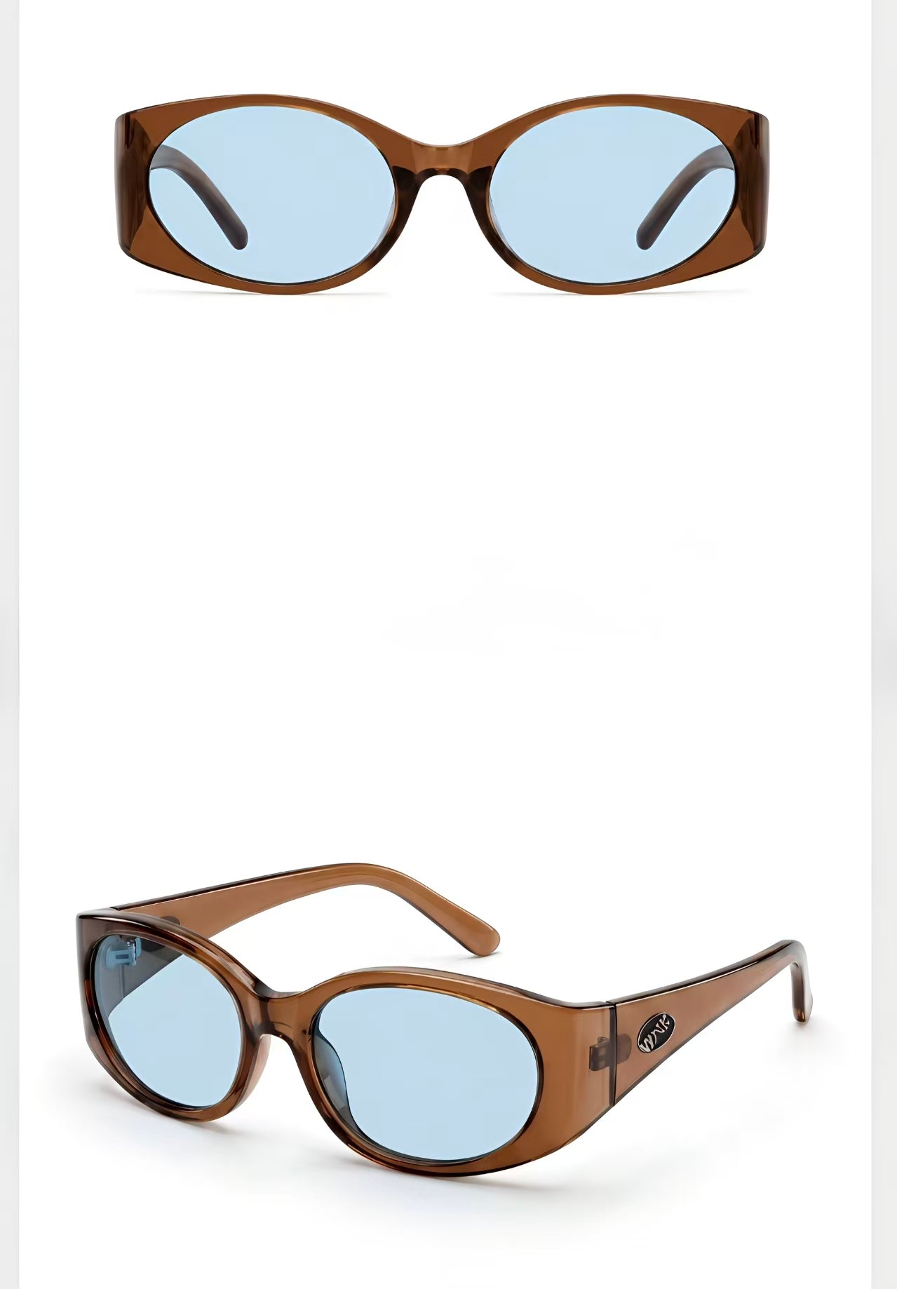 Crystal Brown unisex polycarbonate oval sunglasses, product views