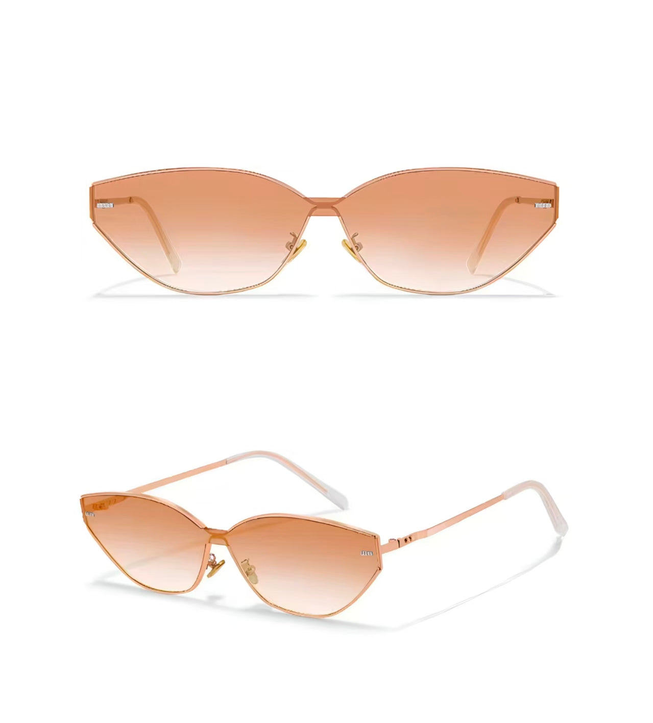 Y2K Women’s Luxury Rimless Small Oval UV400 Sunglasses