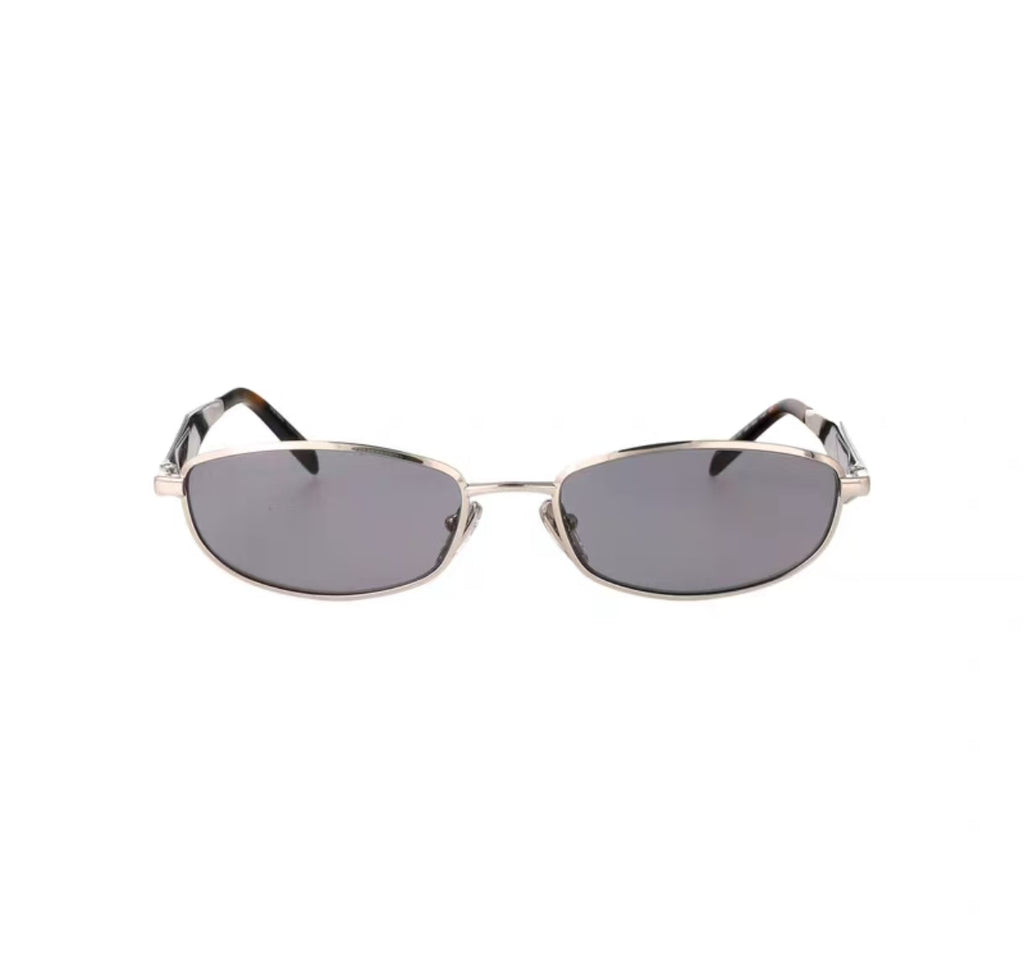 women metal geometric sunglasses, front view