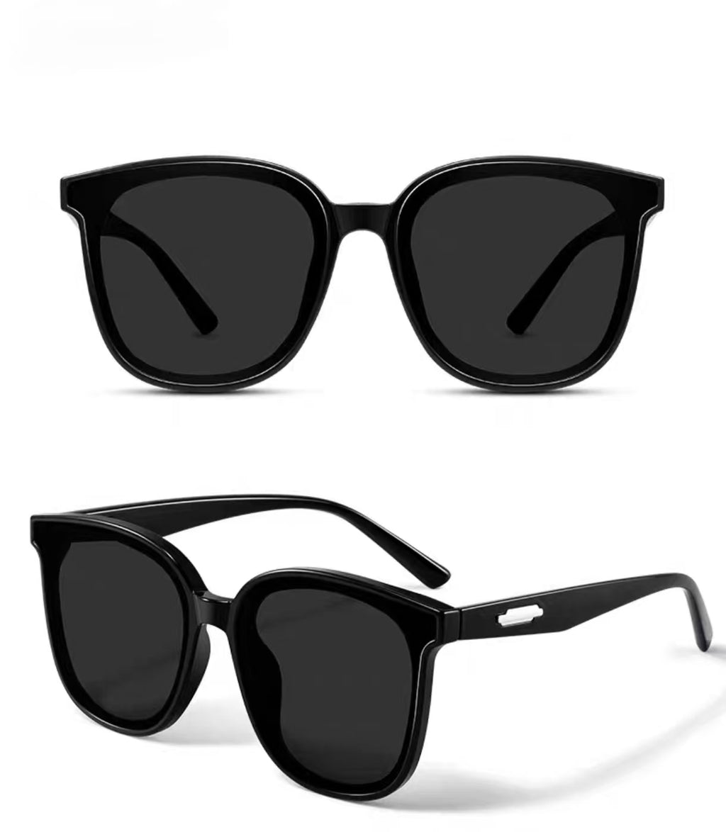 Black men's tr90 oversized square sunglasses, product views