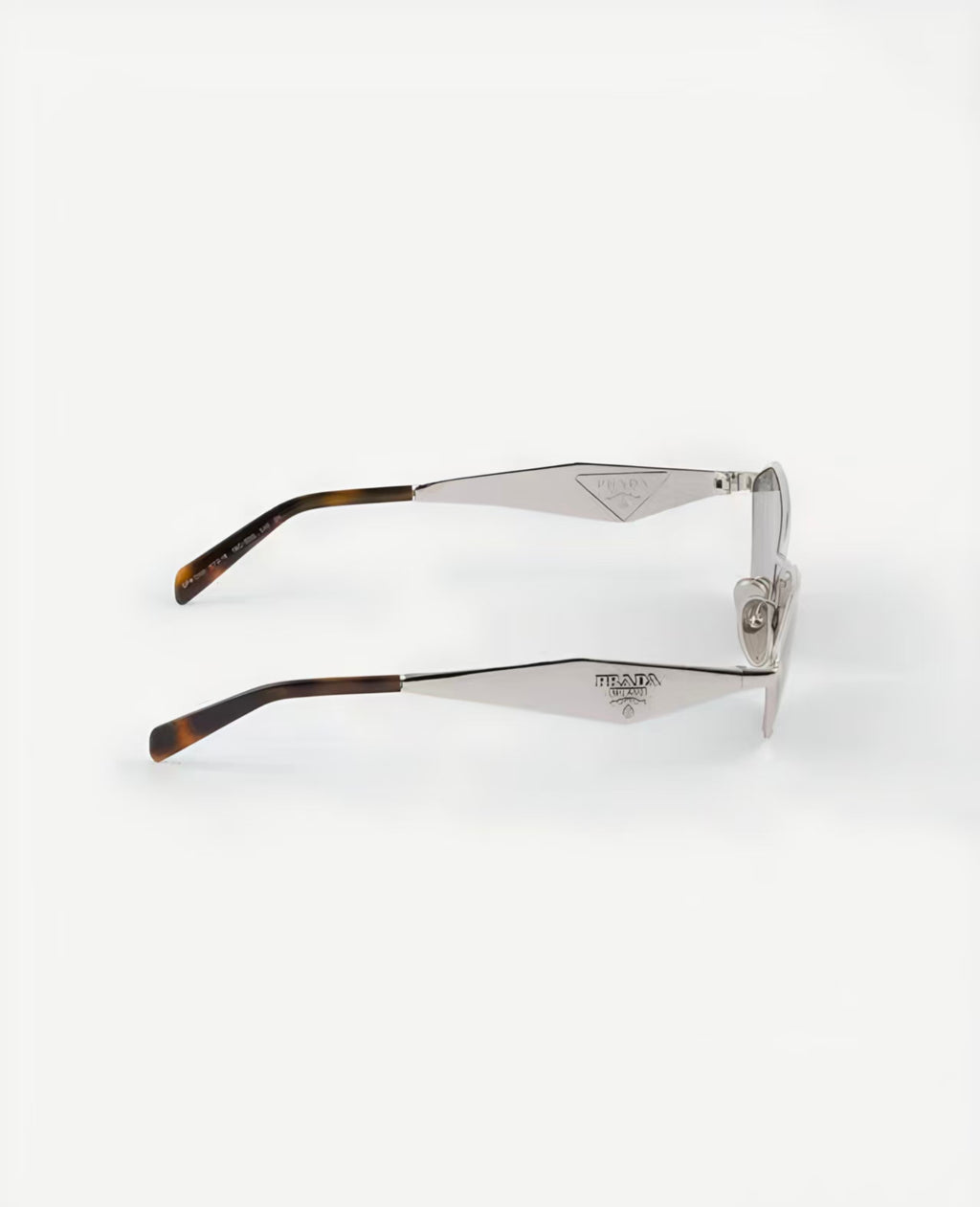Silver unisex metal geometric sunglasses, side view