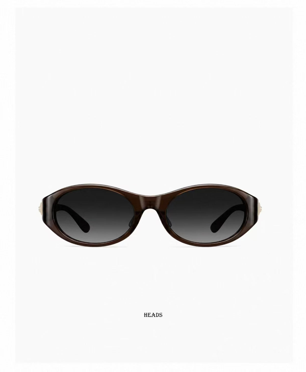Women’s Dark Amber full-rim cat-eye sunglasses, front and three-quarter views