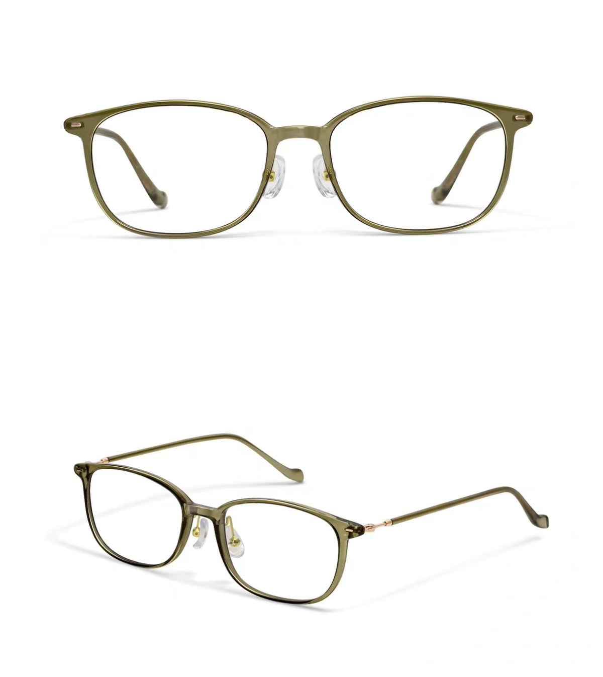 Cool Tea Brown women's small-fit TR90 square full-rim glasses, original front-and-45-degree composite detail