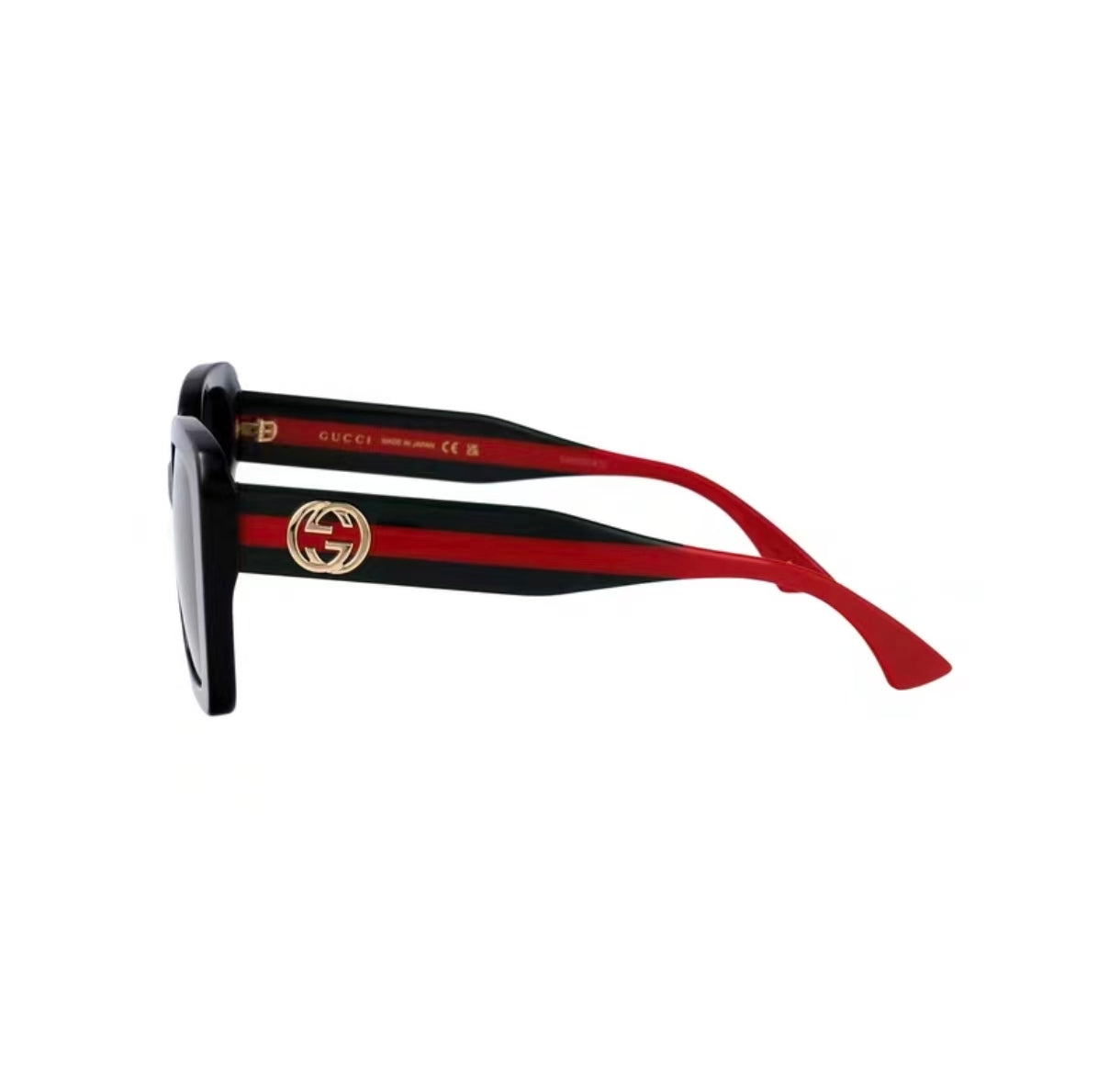 Black side product view of Gucci Square frame sunglasses