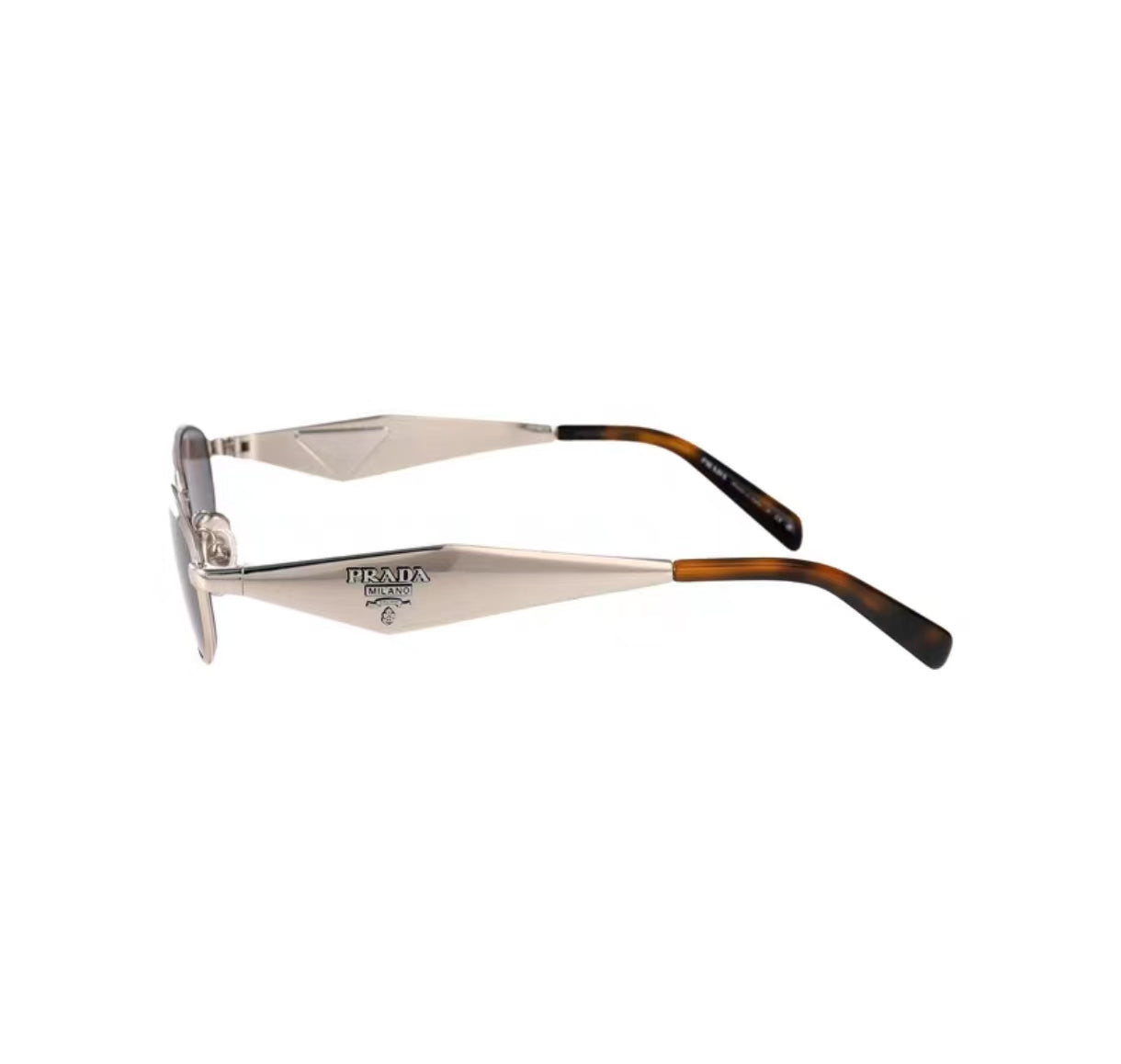 women metal geometric sunglasses, side view