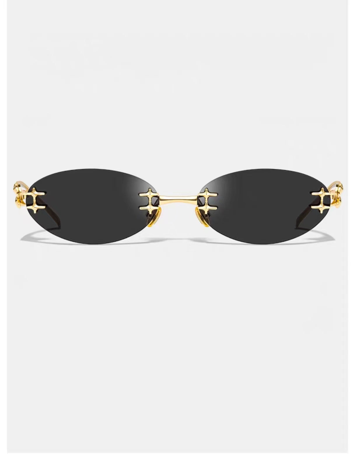 Y2K Women’s Luxury Rimless Small Oval UV400 Sunglasses
