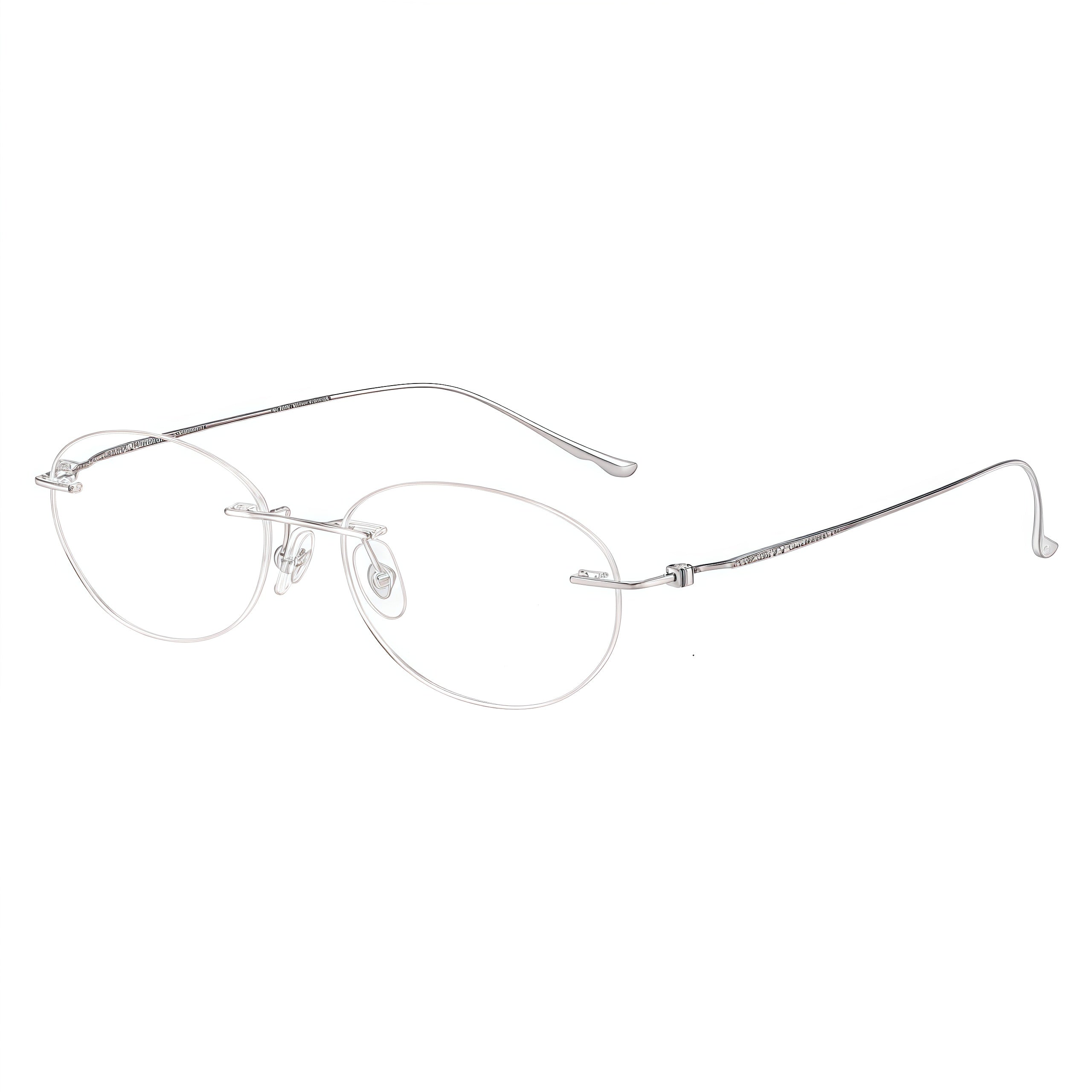 Amber/Rose Gold women's slim oval pure titanium rimless glasses, product view