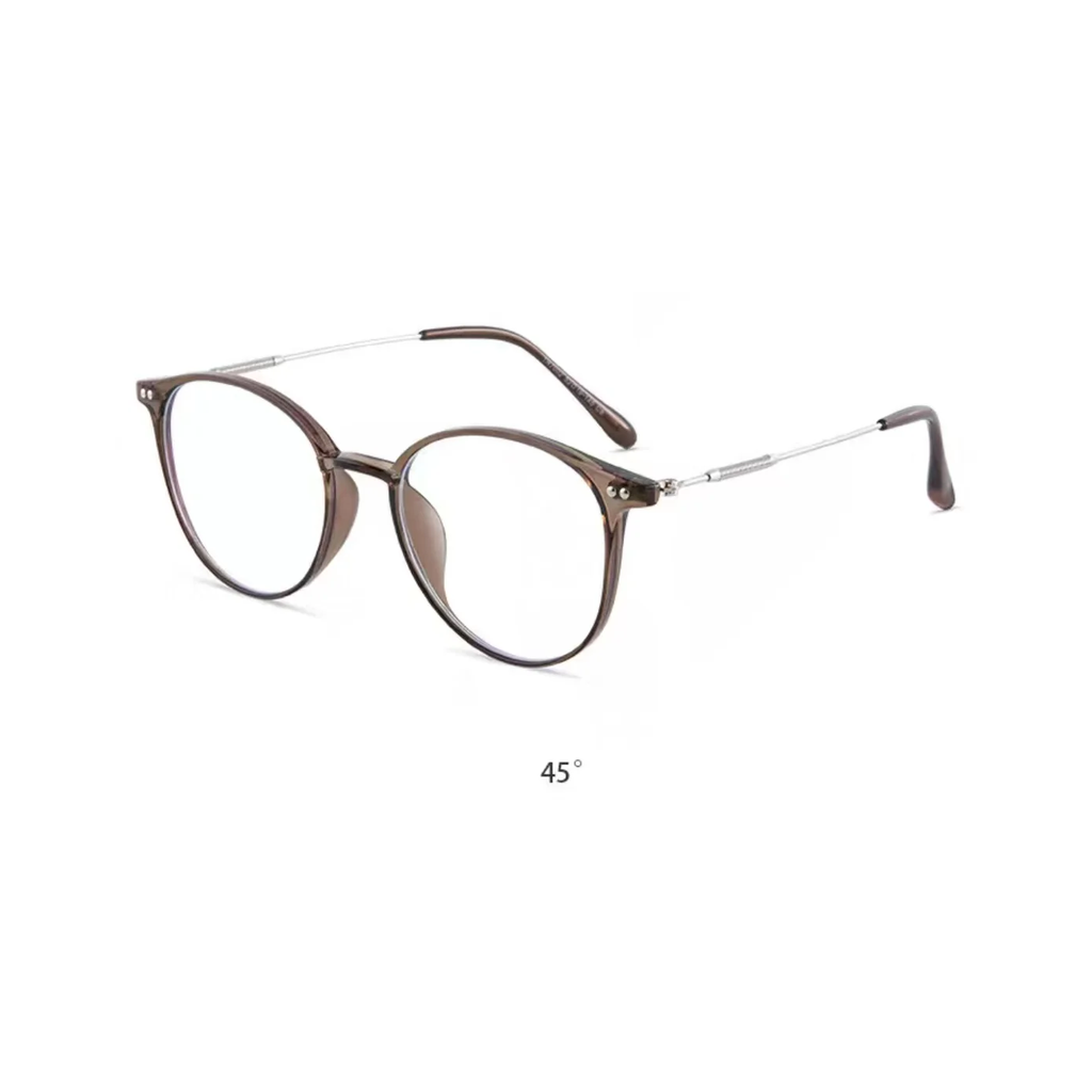 Cool Tea Brown eyeglass frame, 45-degree product view