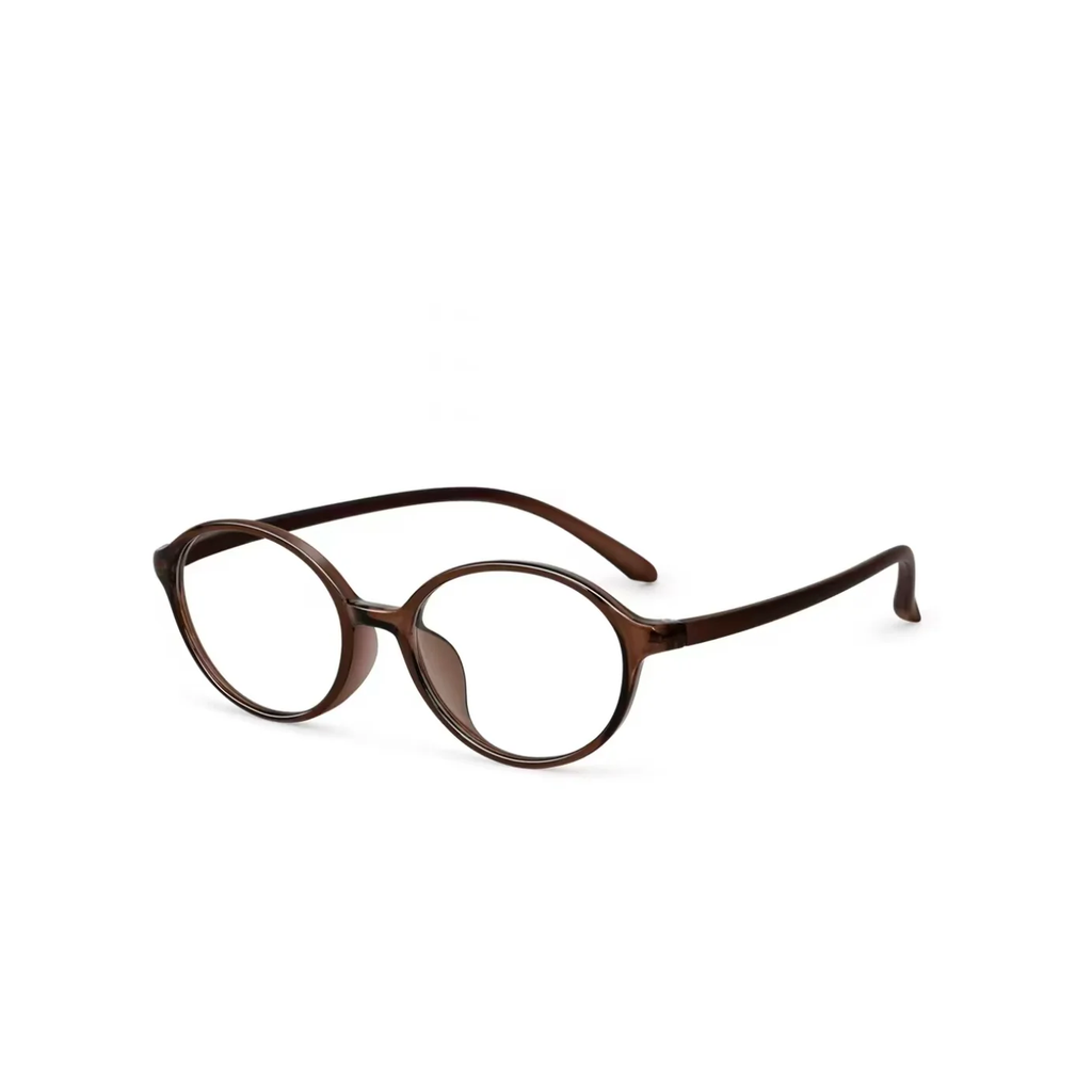 Amber Brown eyeglass frame, 45-degree product view