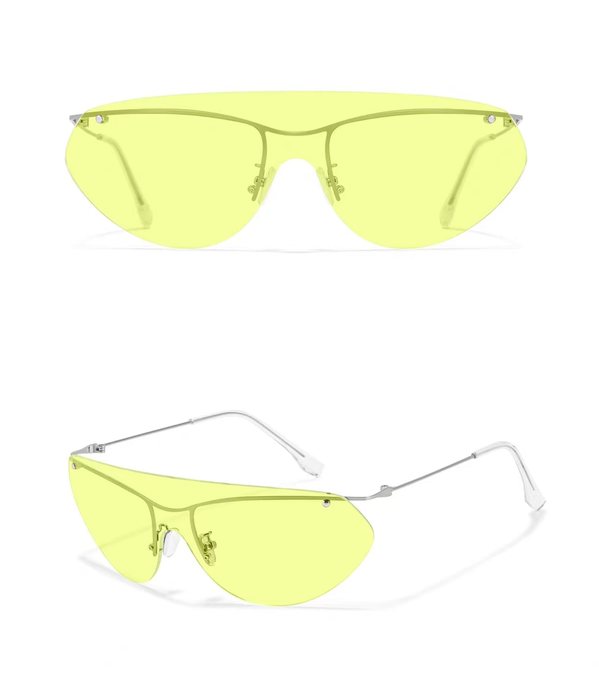 Vintage Women’s Luxury Oversized Rimless UV400 Sunglasses