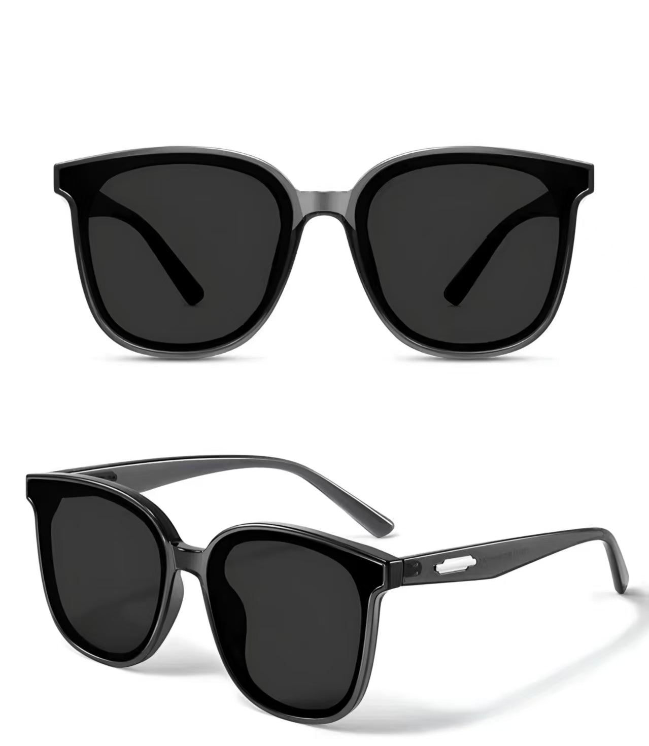 Gray men's tr90 oversized square sunglasses, product views