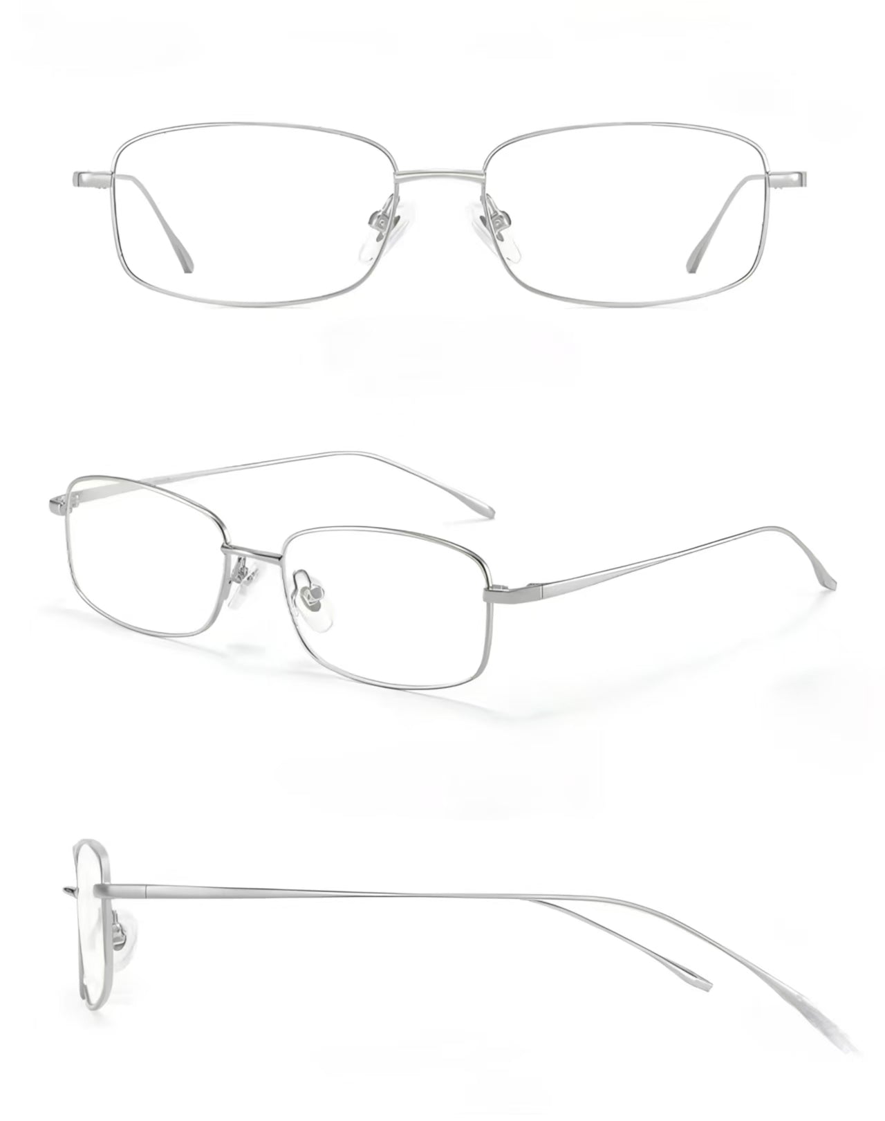 Women’s Luxury Ultra-Light Gold Narrow Square Anti-Blue Light Prescription Glasses Frame