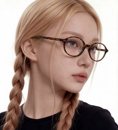 Women’s Geek Chic Ultra-Light Small Oval Glasses with Nose Pads