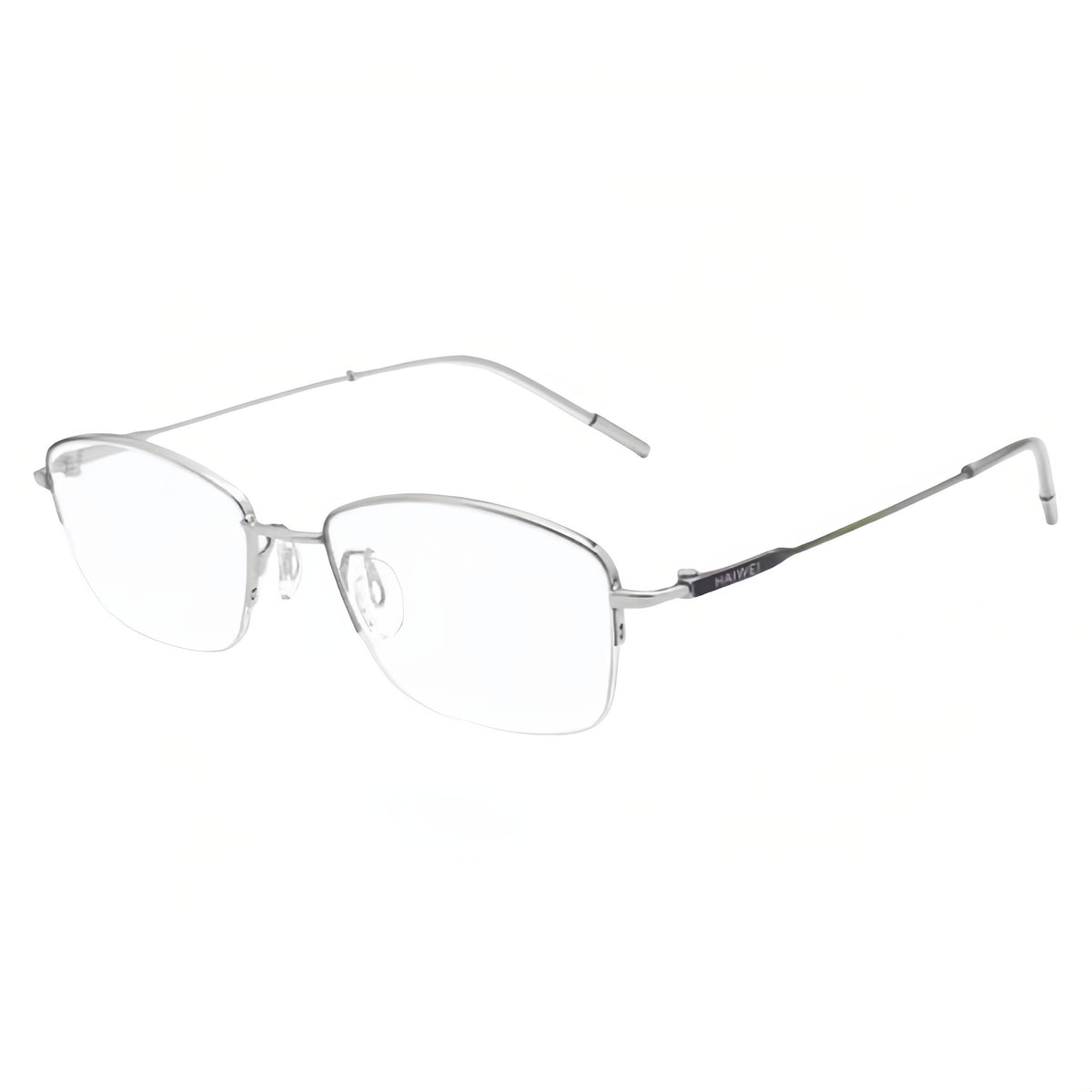 Silver/Purple Gradient rectangular semi-rimless eyeglass frame, product view