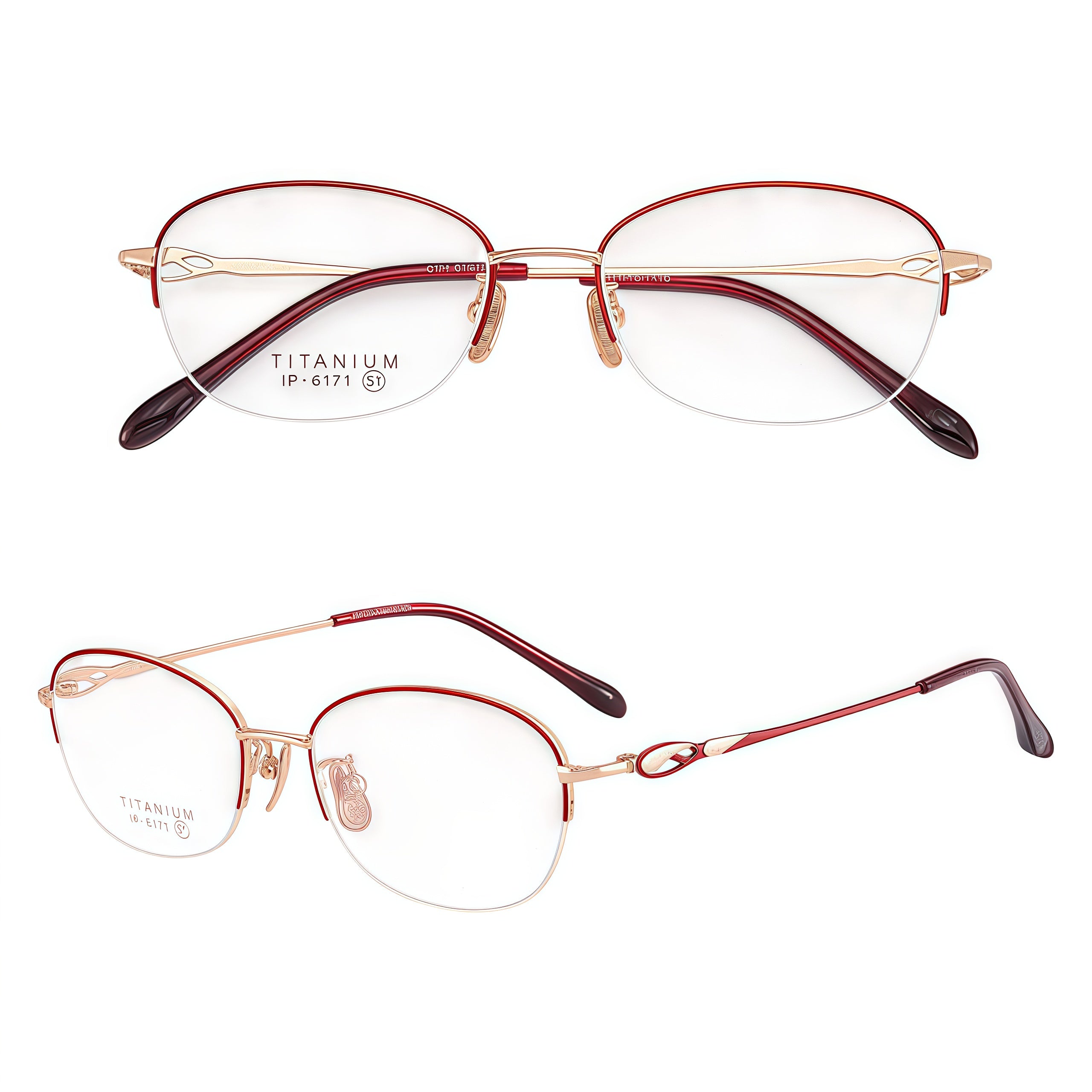 Graceful Sophisticated Semi-Rimmed Eyeglasses
