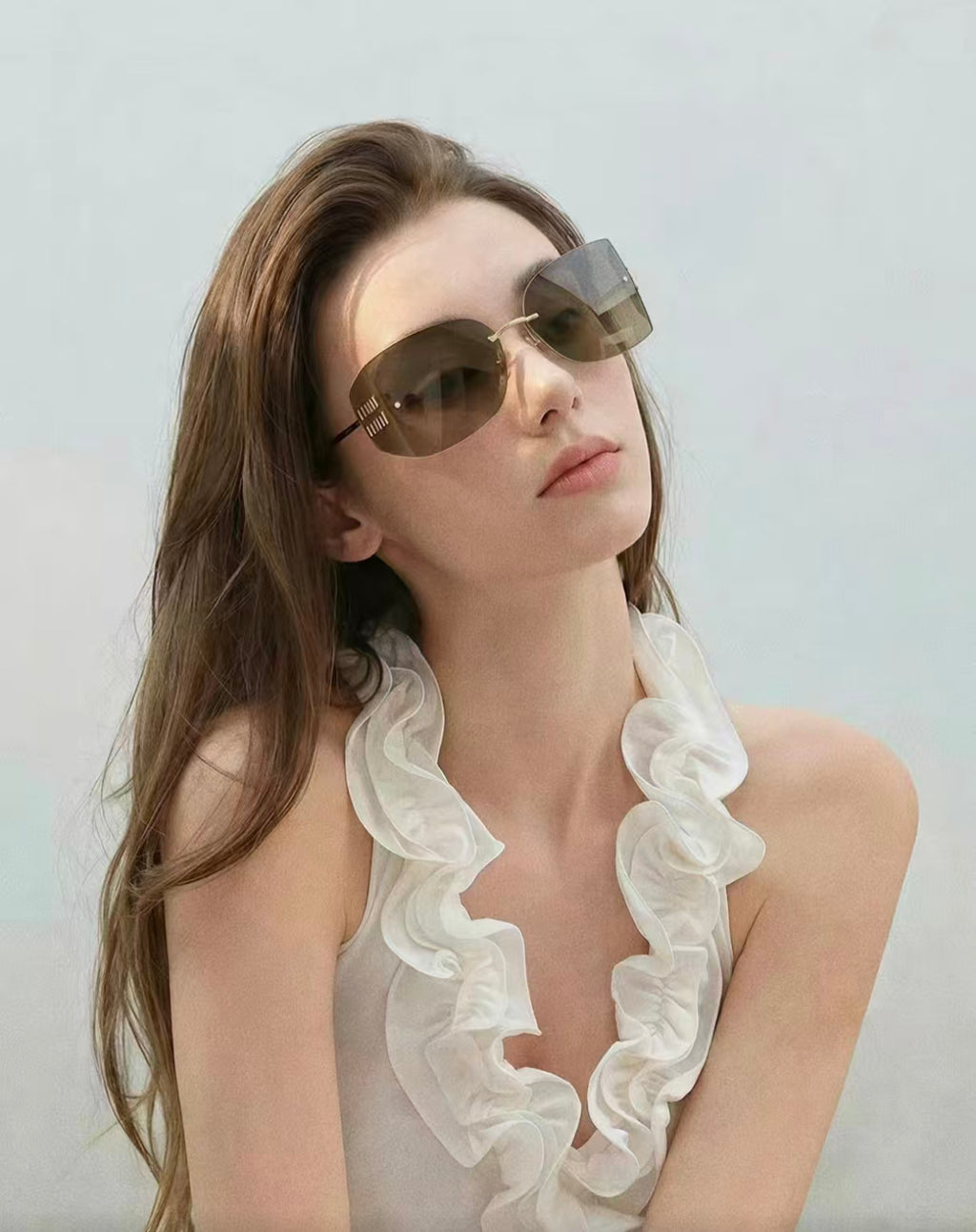 Y2K Vintage Women’s Oversized Shield UV400 Sunglasses