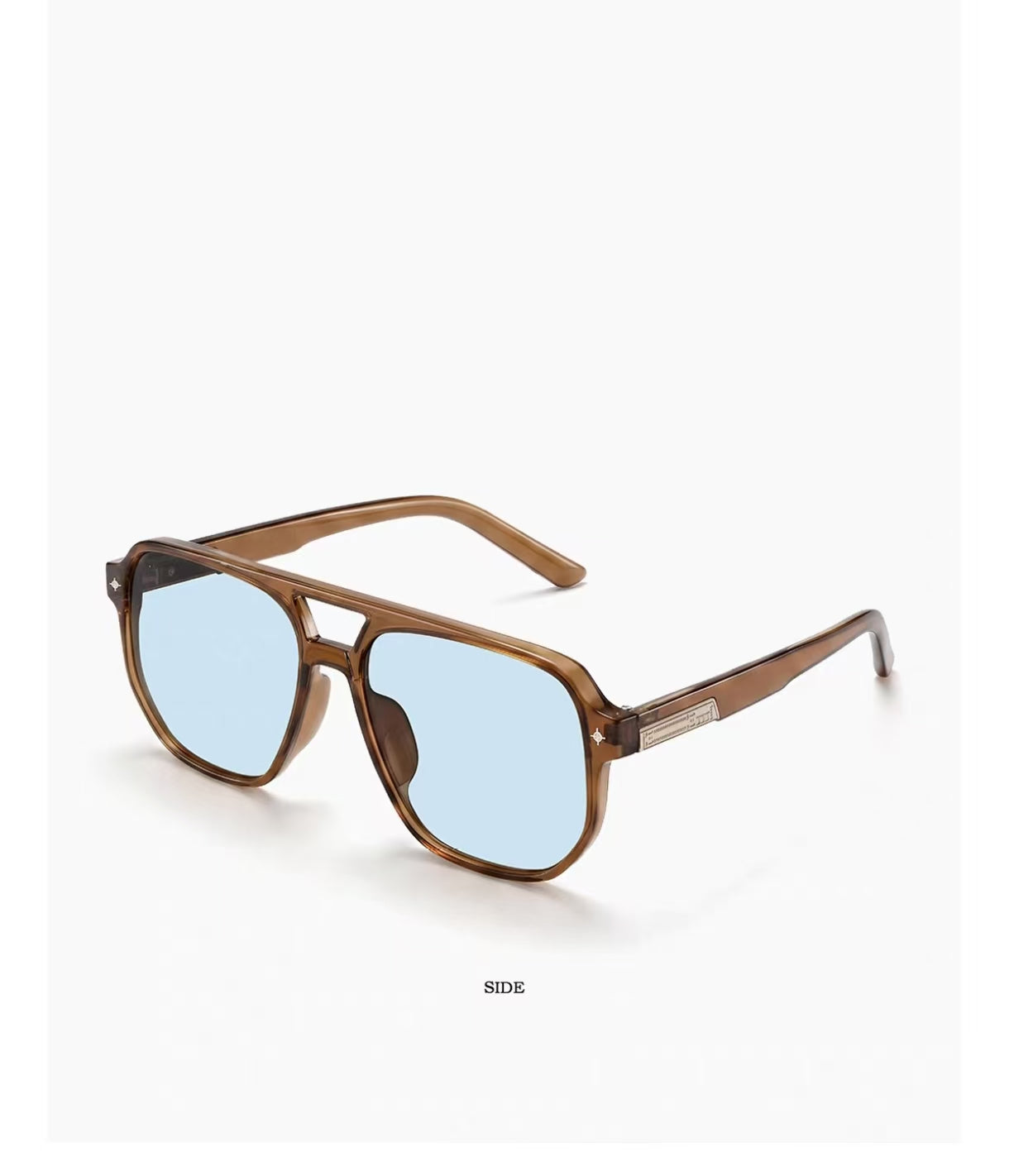 Vintage Women’s Black Brown Narrow Half Frame Sunglasses