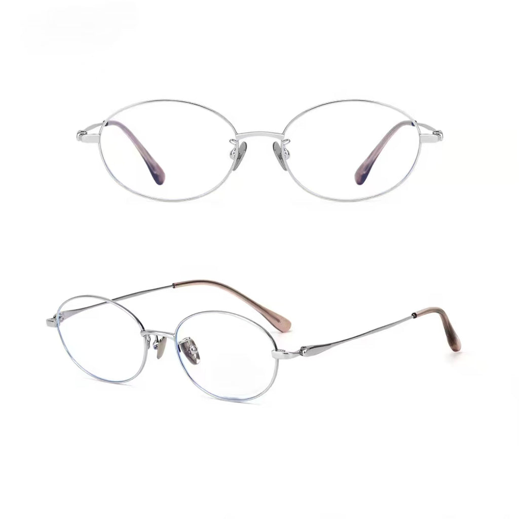 Women’s Ultra-Light Titanium Small Oval Anti-Blue Light Prescription Glasses
