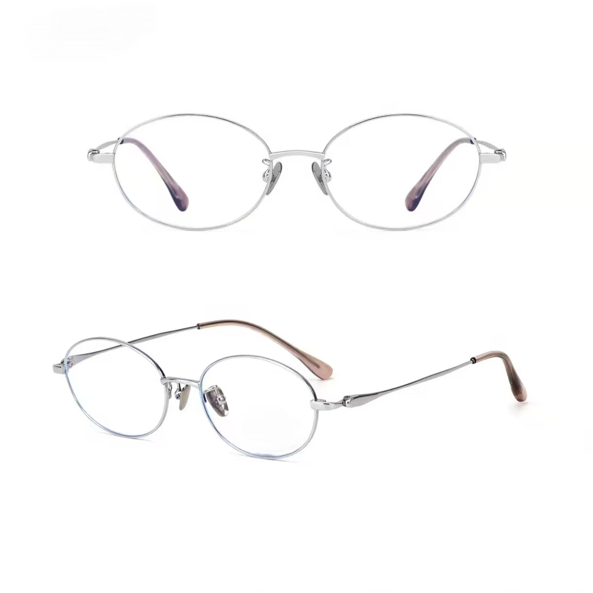 Women’s Ultra-Light Titanium Small Oval Anti-Blue Light Prescription Glasses
