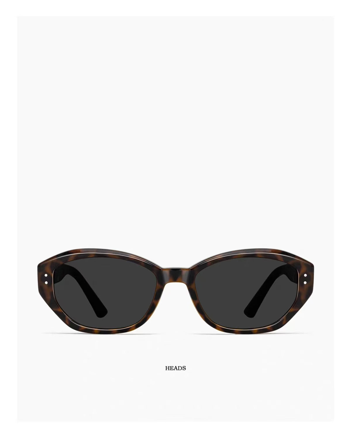 Tortoise Shell full-rim narrow oval acetate sunglasses, front view