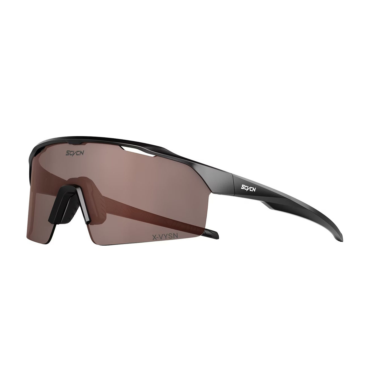 Black Frame/Brown Mirror Lens 45-degree product view of Outdoor Performance Windproof Eyewear