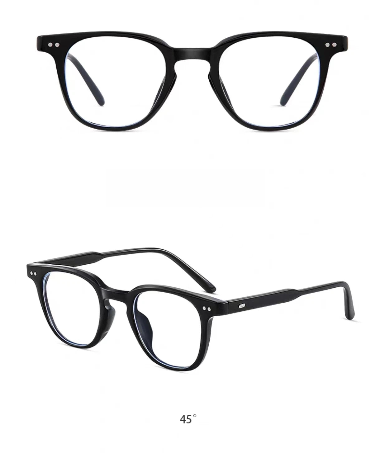 Unisex Anti-Blue Light Black Frame Prescription Ready Glasses
