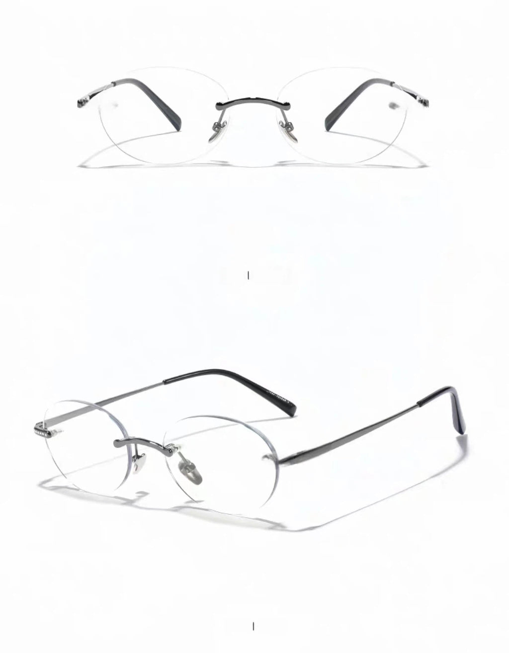Unisex Oval Rimless Anti-Blue Light Prescription Ready Glasses