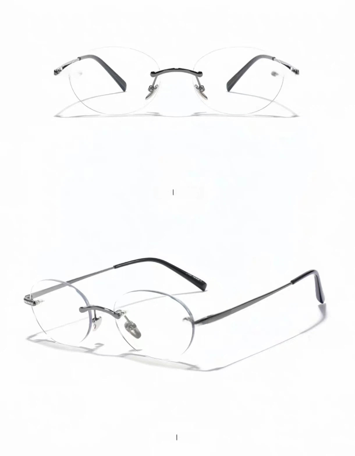 Unisex Oval Rimless Anti-Blue Light Prescription Ready Glasses