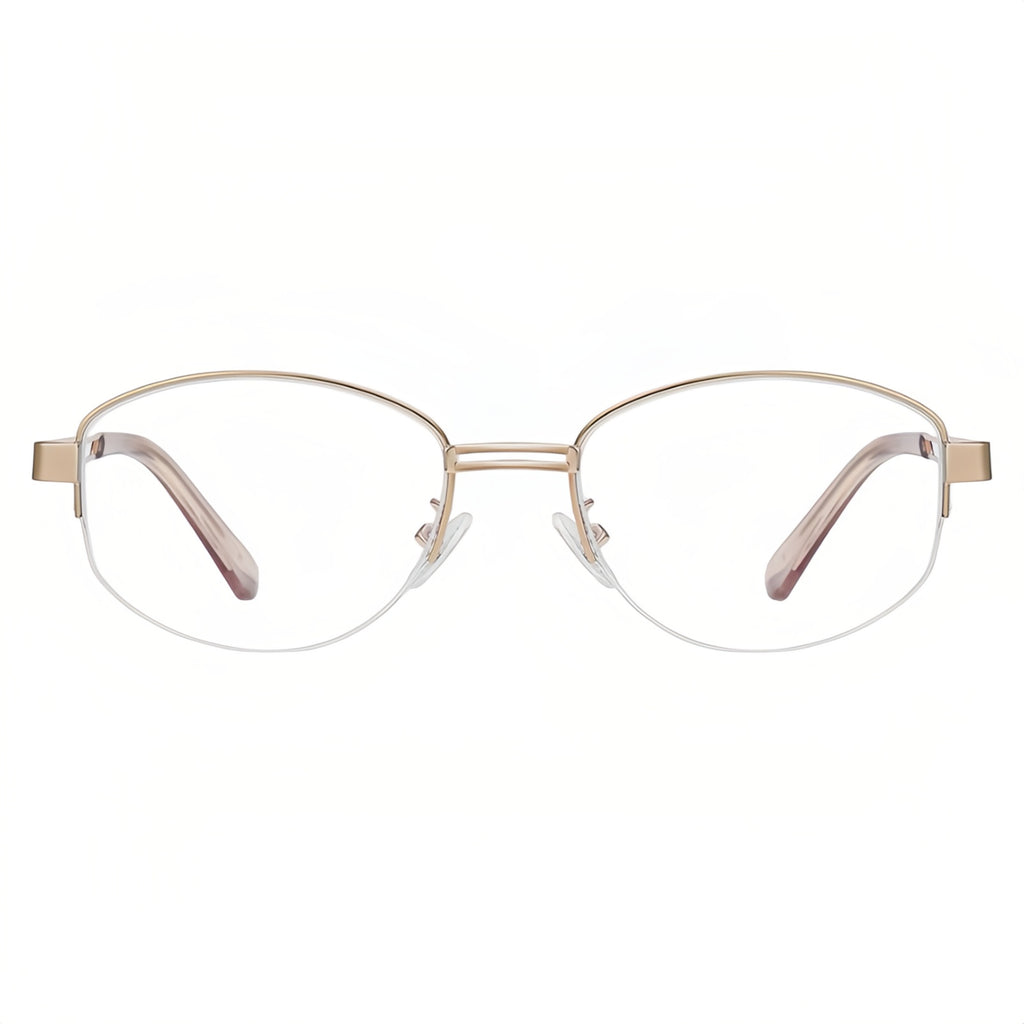 Modern Stylish Oval Semi-Rimmed Eyeglasses