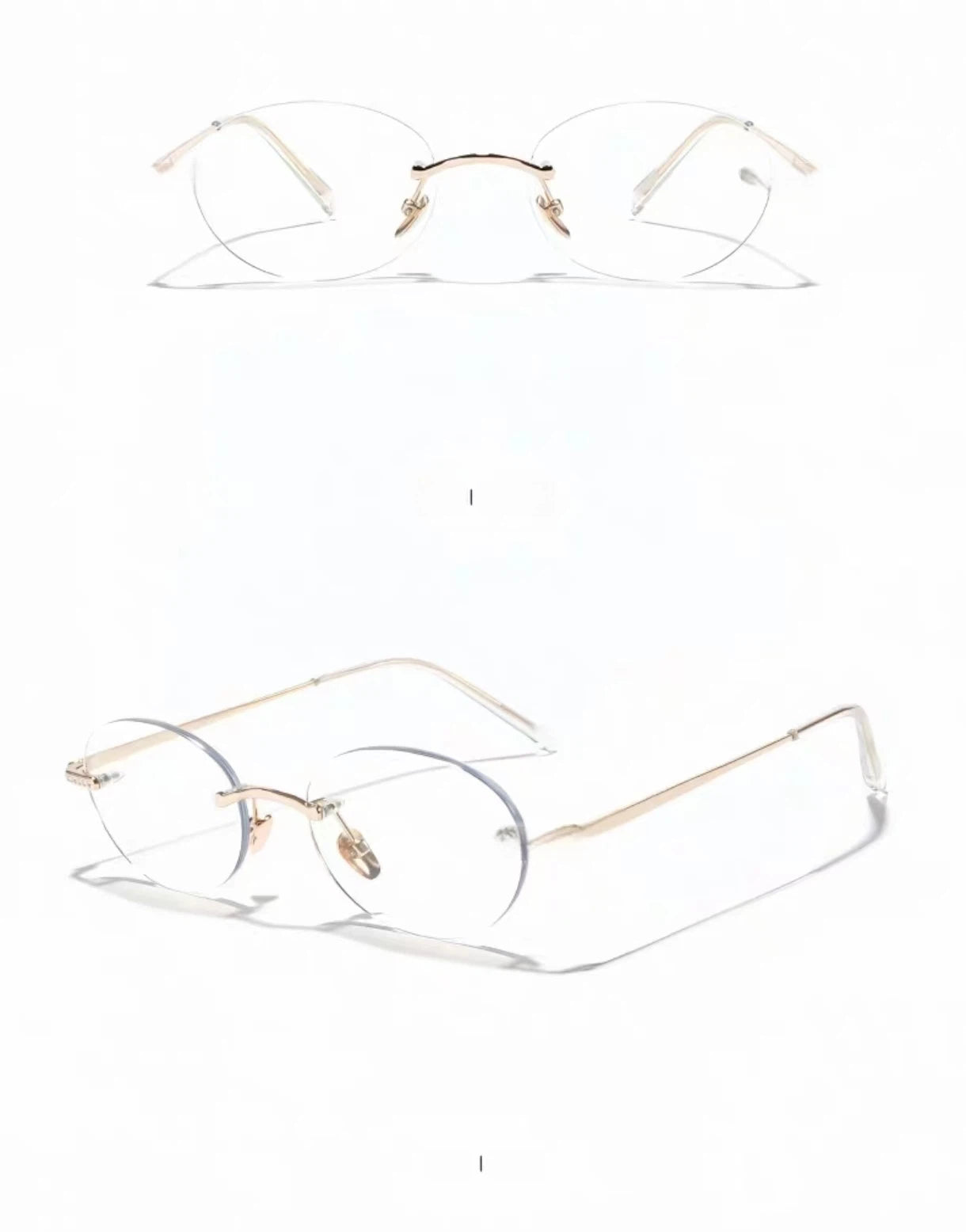 Unisex Oval Rimless Anti-Blue Light Prescription Ready Glasses