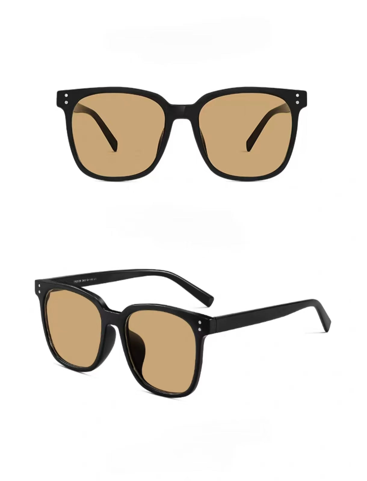 Men’s Wide Black Frame Brown Lens Driving Sunglasses